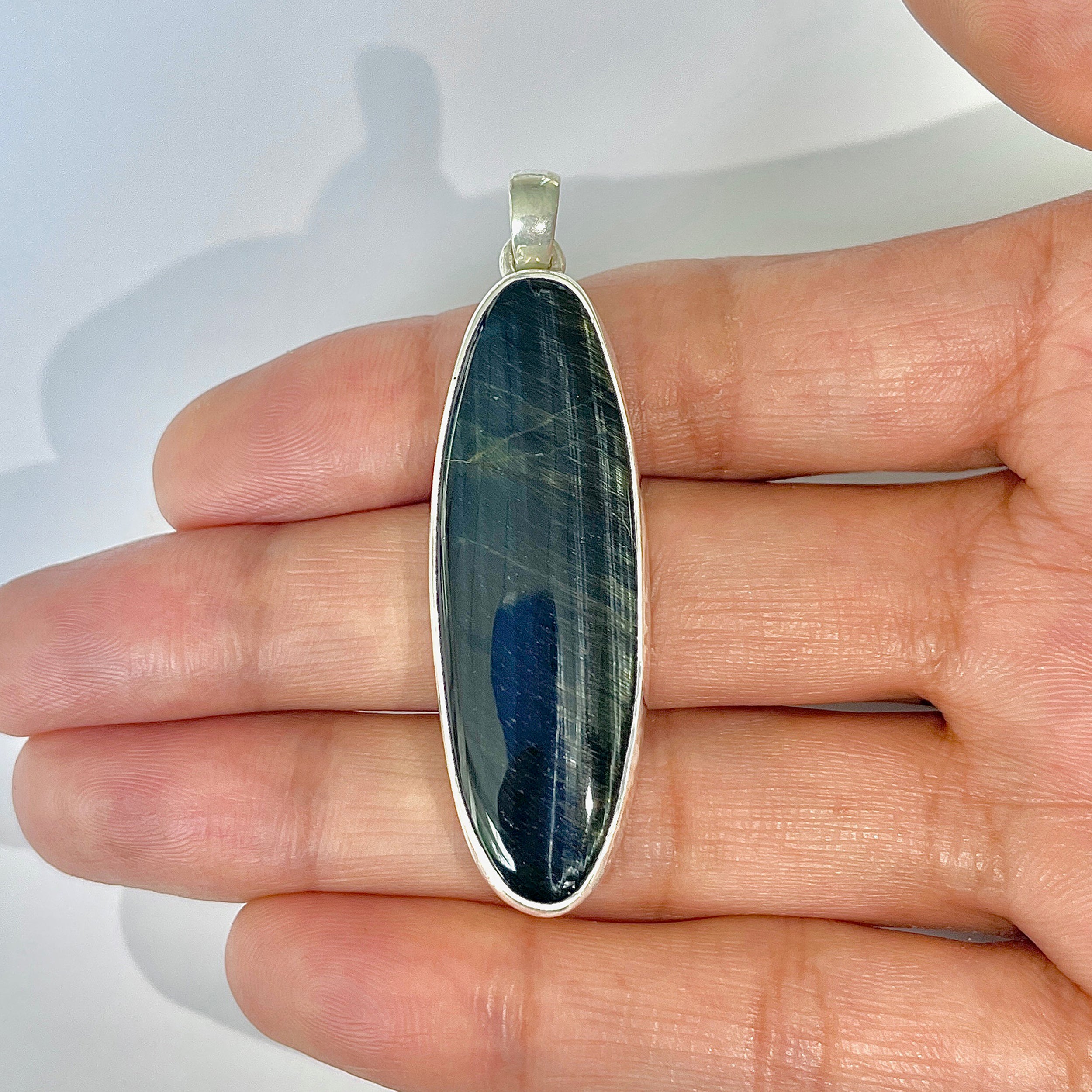 Blue Tiger Eye Pendant-(BTE-1-29)