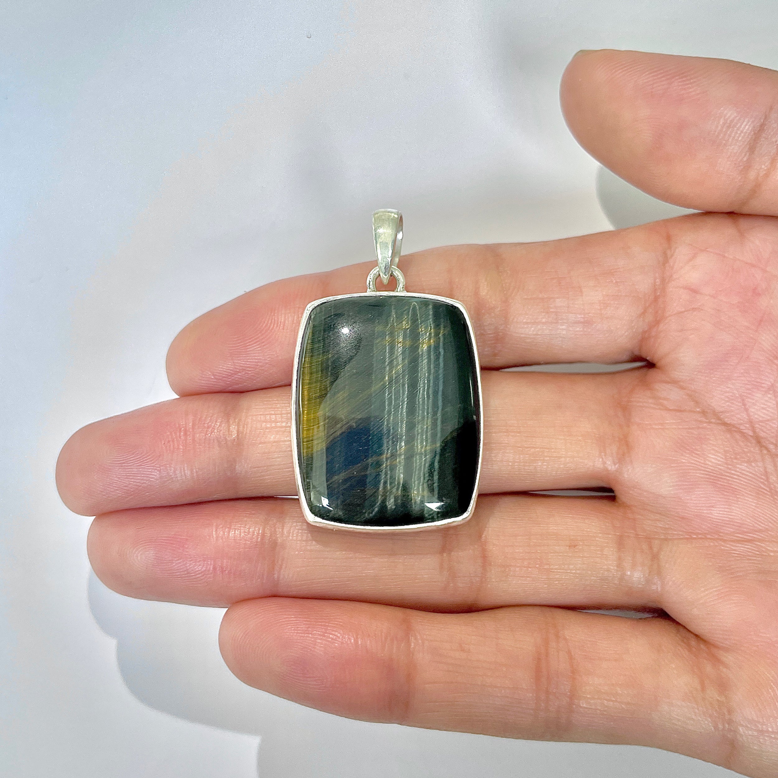 Blue Tiger Eye Pendant-(BTE-1-3)