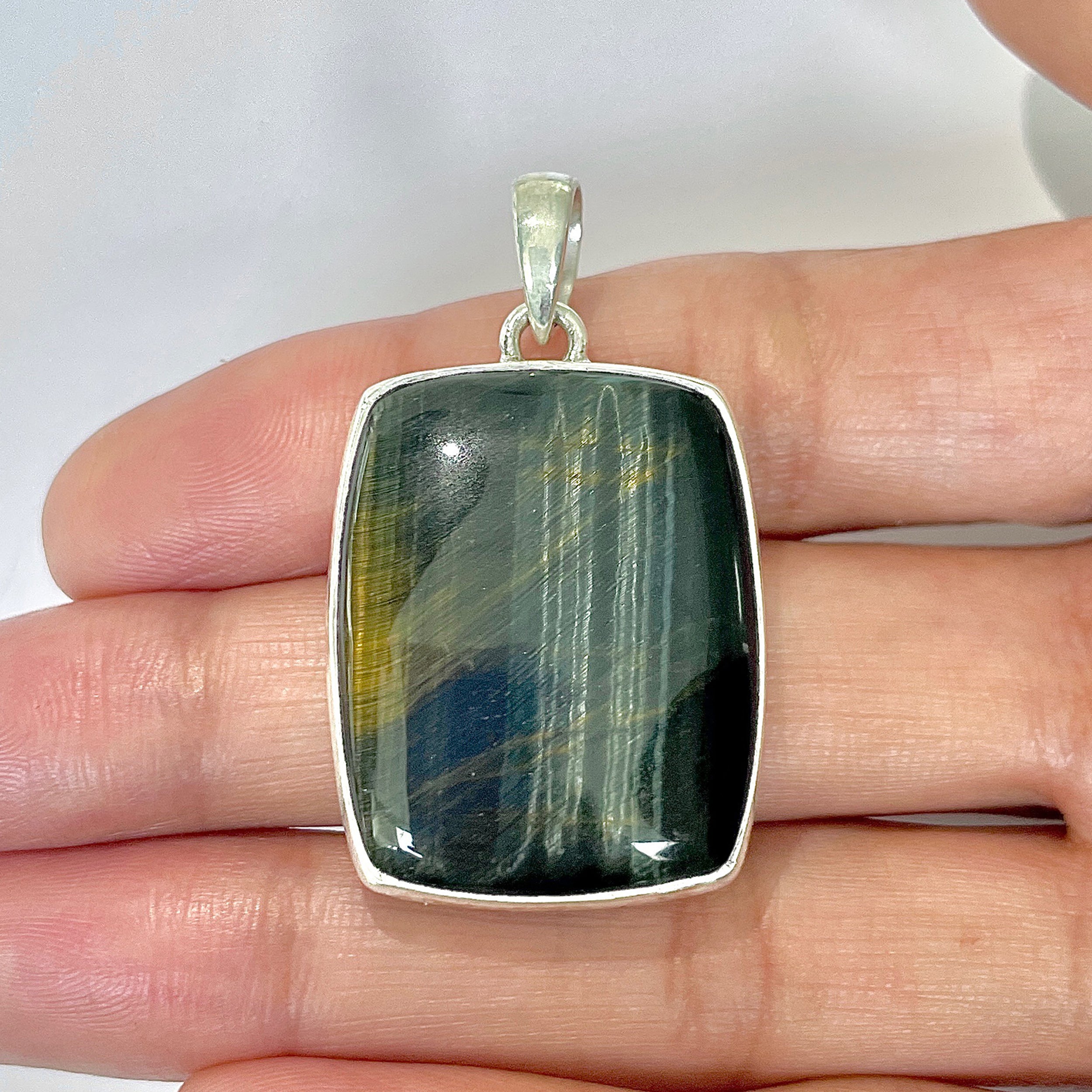 Blue Tiger Eye Pendant-(BTE-1-3)