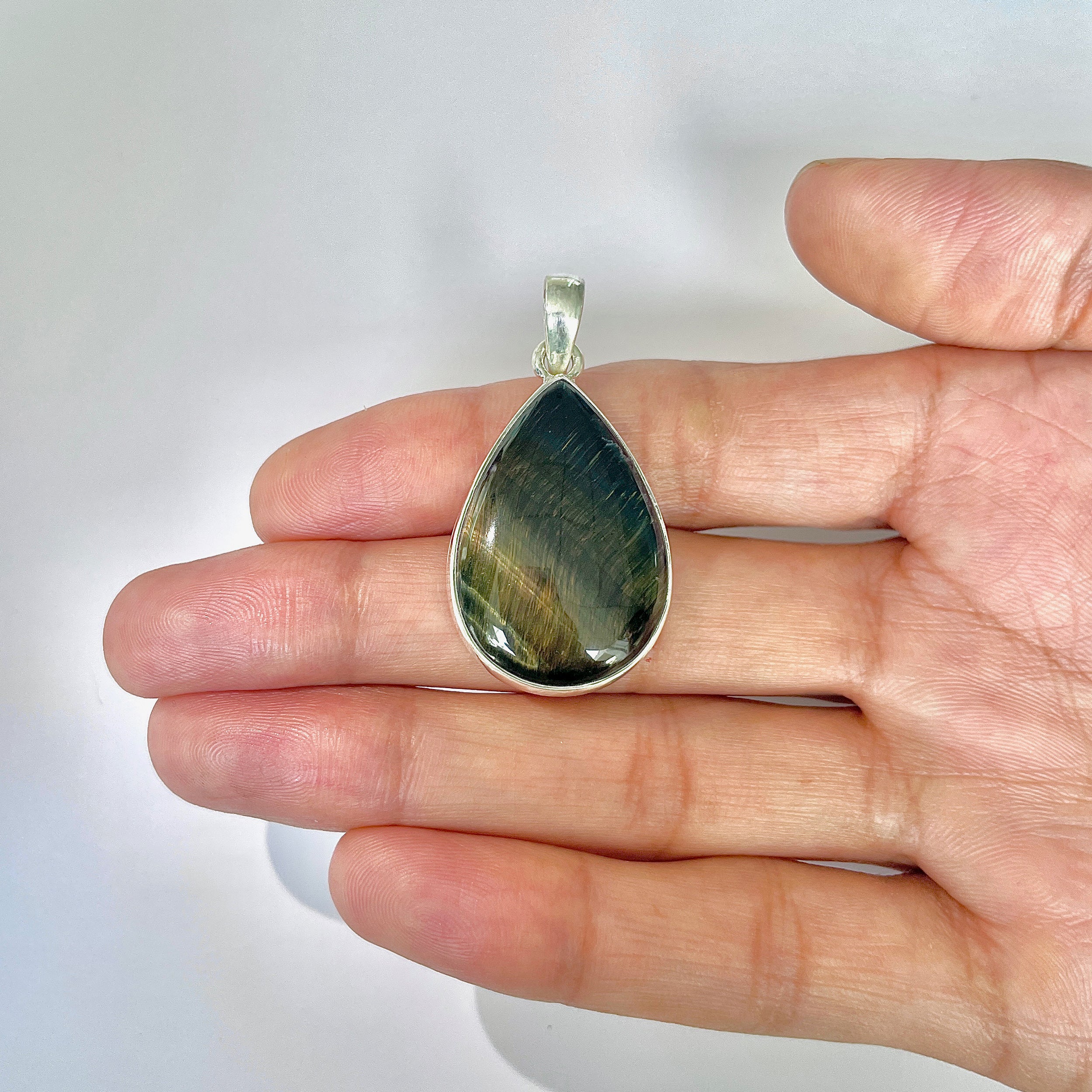 Blue Tiger Eye Pendant-(BTE-1-30)