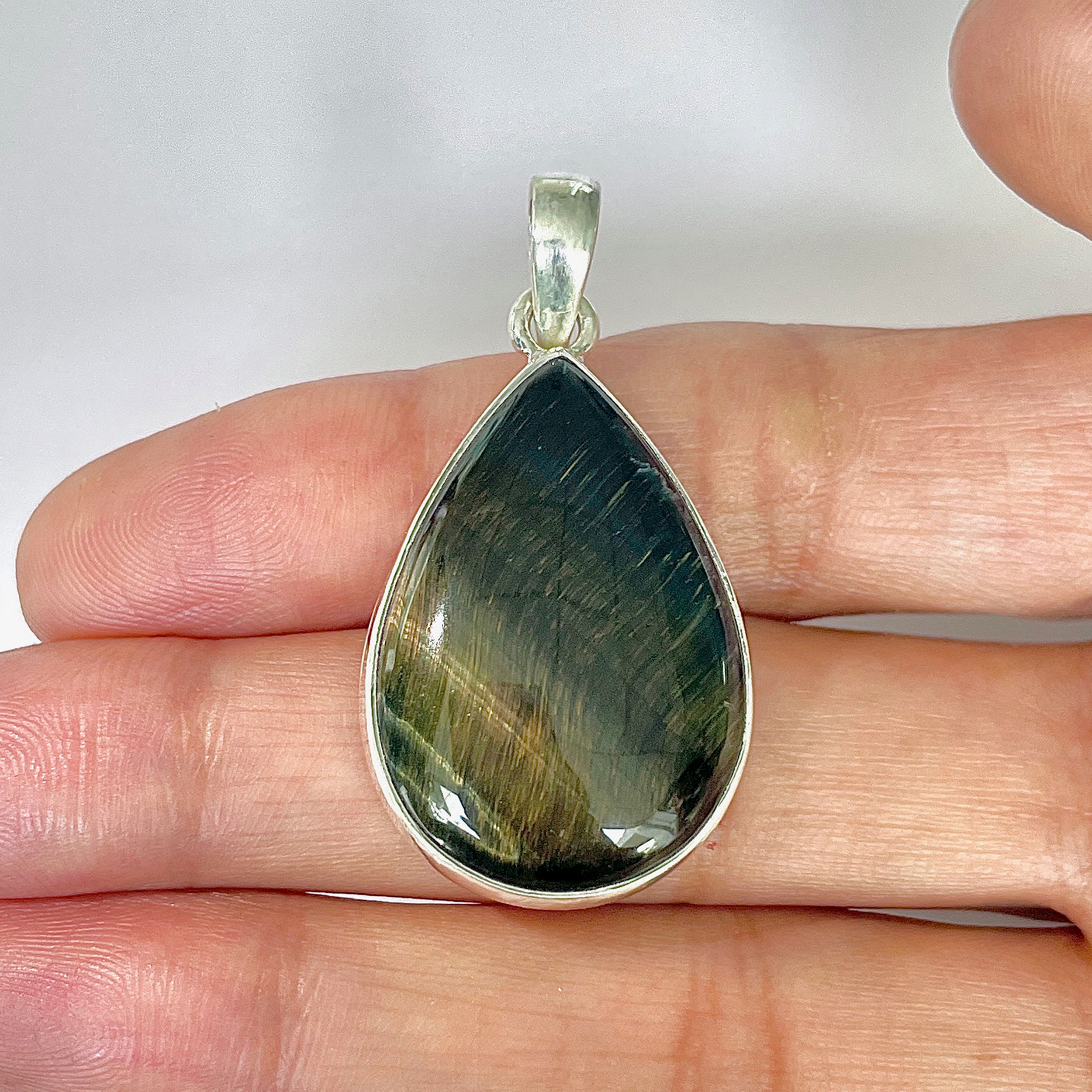 Blue Tiger Eye Pendant-(BTE-1-30)