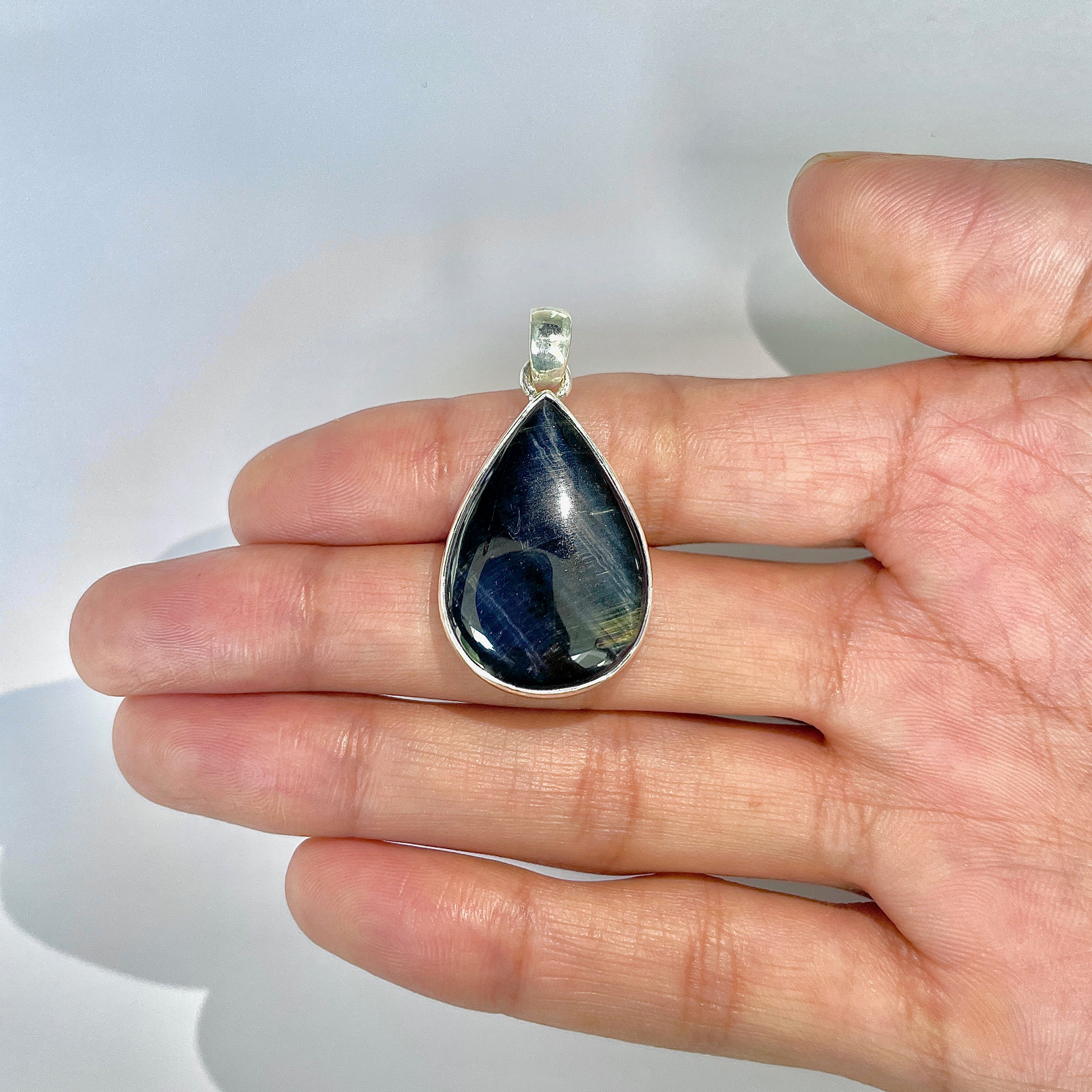 Blue Tiger Eye Pendant-(BTE-1-8)