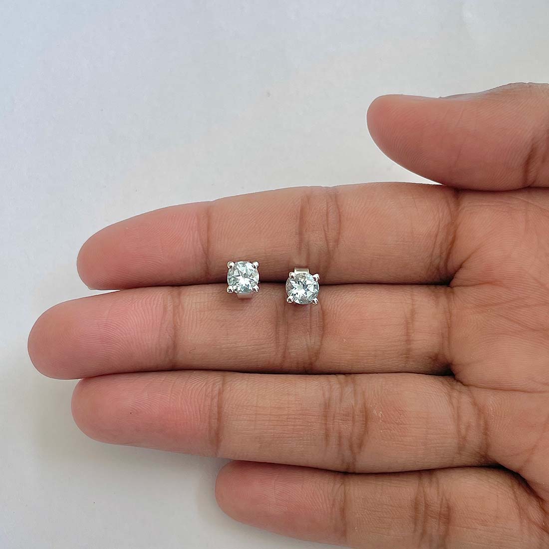 Blue Topaz Stud Earring-(BTZ-RDE-1321)