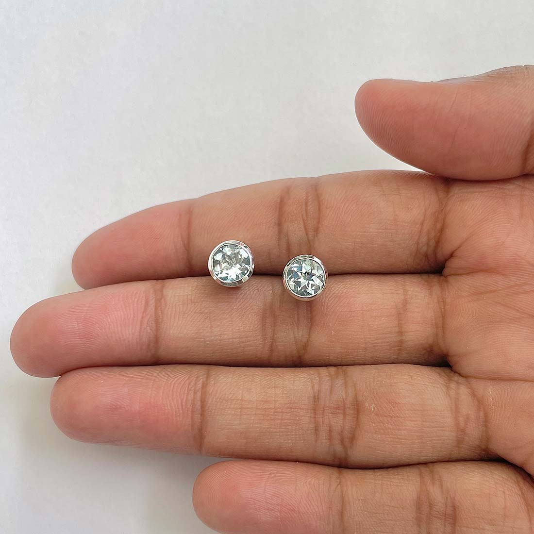 Blue Topaz Stud Earring-(BTZ-RDE-1426)