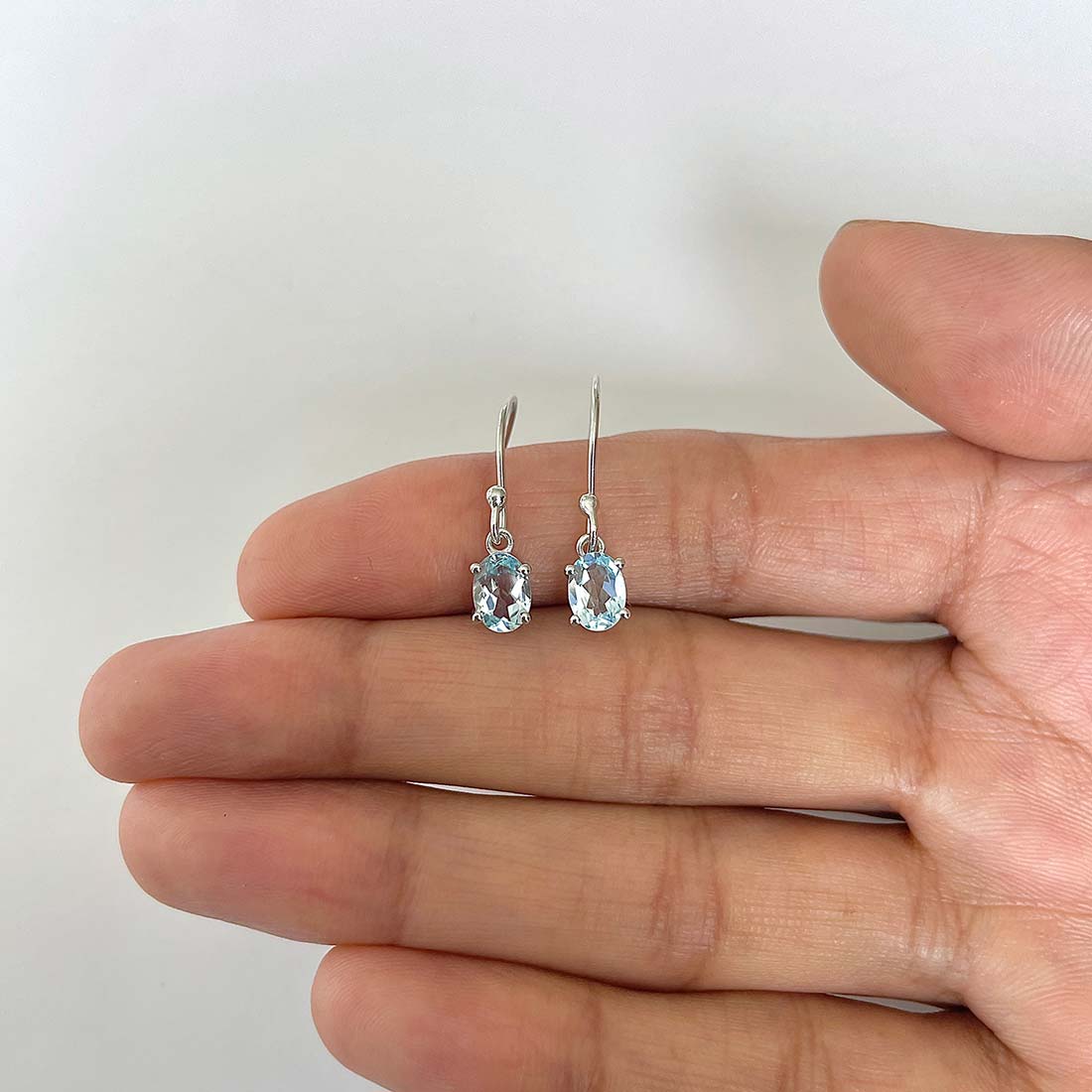 Blue Topaz Earring-(BTZ-RDE-670)
