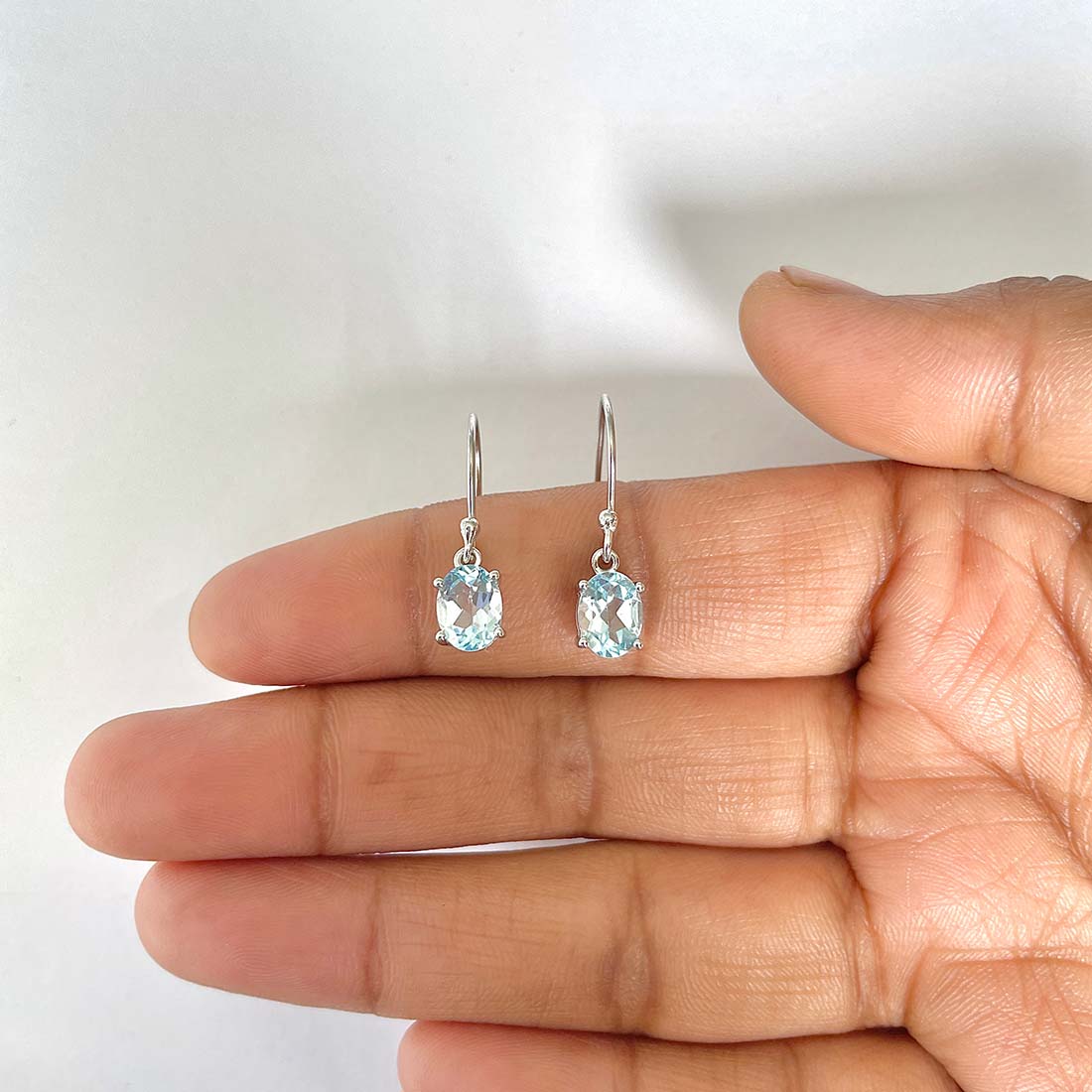 Blue Topaz Earring-(BTZ-RDE-673)