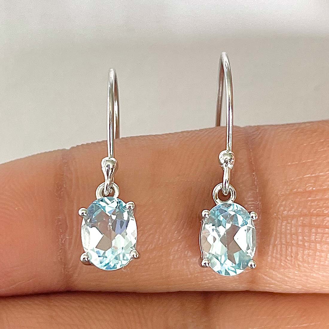 Blue Topaz Earring-(BTZ-RDE-673)