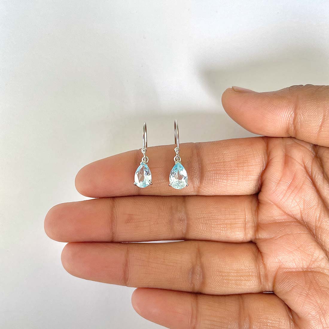 Blue Topaz Earring-(BTZ-RDE-677)