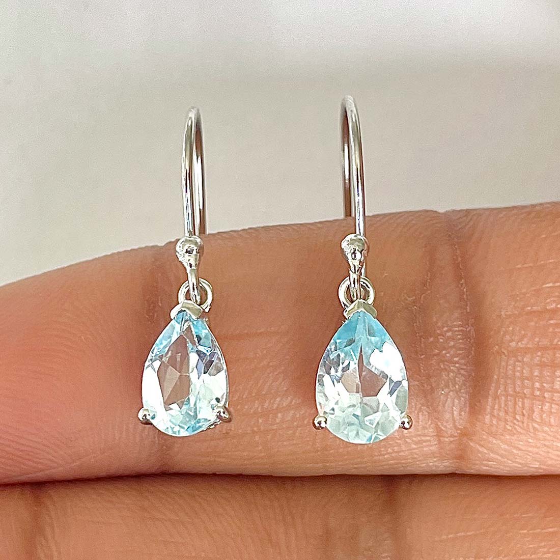 Blue Topaz Earring-(BTZ-RDE-677)
