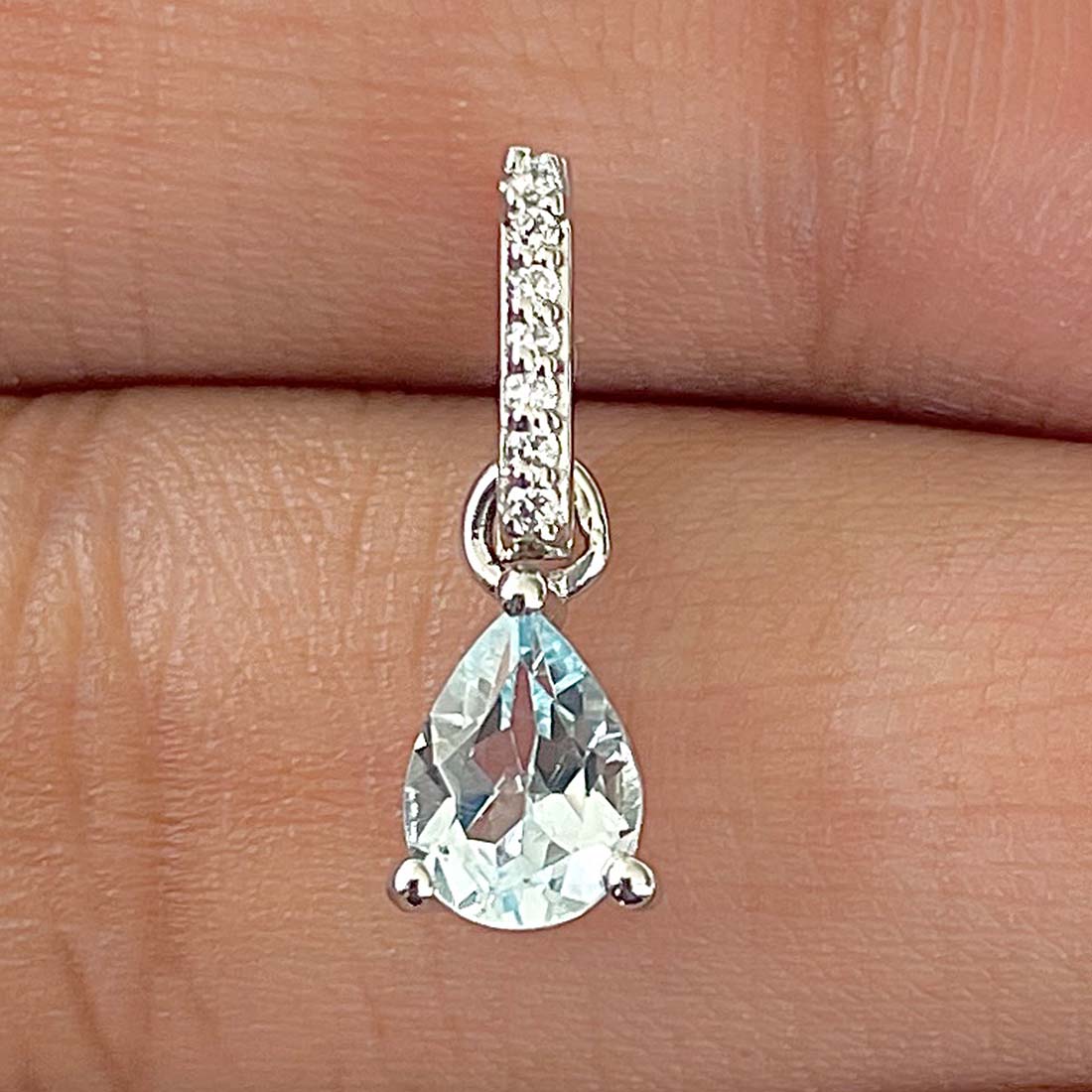 Blue Topaz Pendant-(BTZ-RDP-1165)