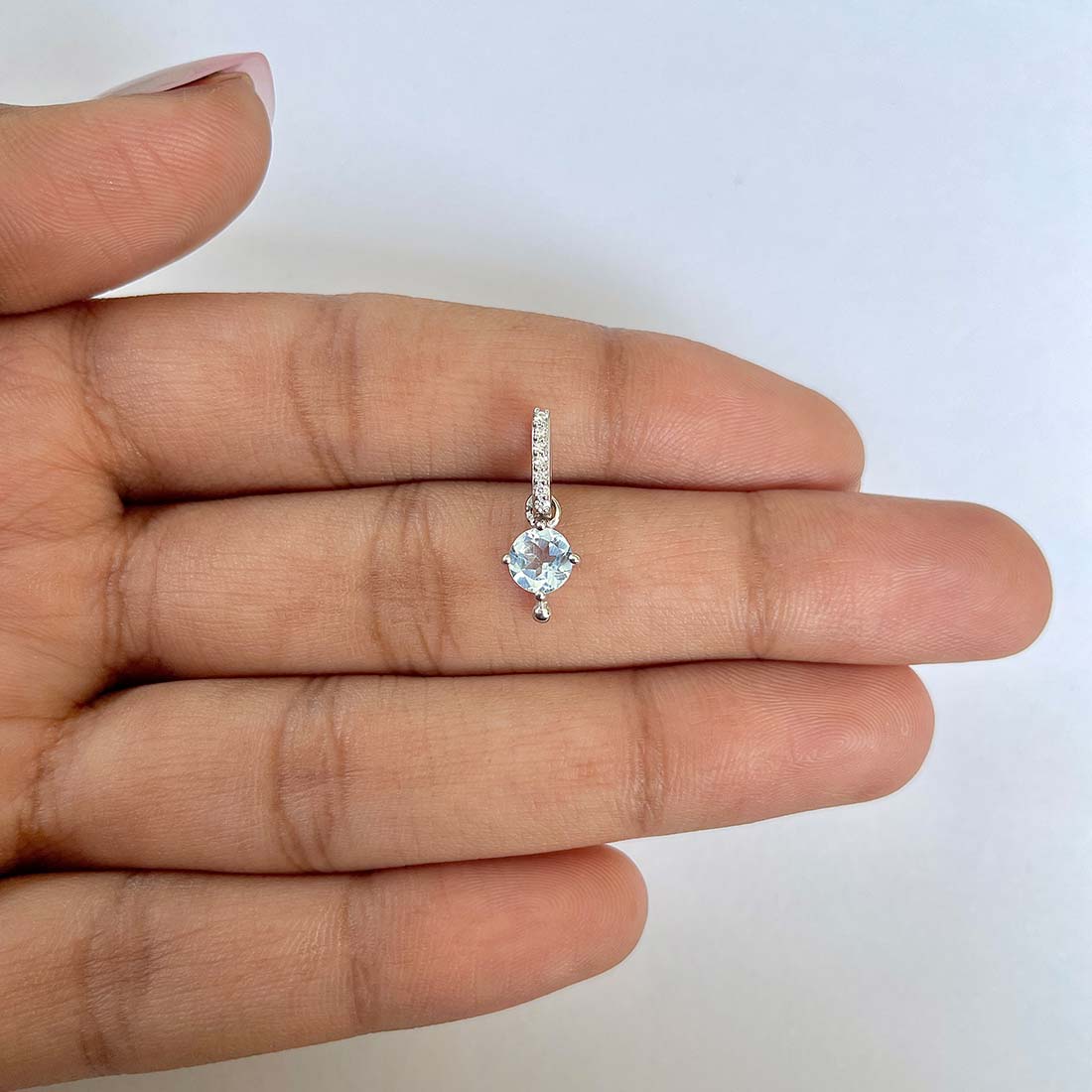 Blue Topaz Pendant-(BTZ-RDP-399)