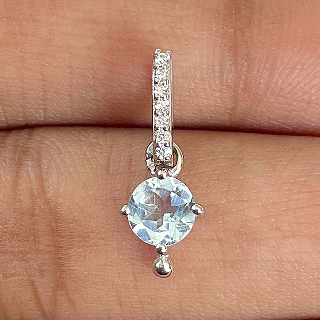 Blue Topaz Pendant-(BTZ-RDP-399)