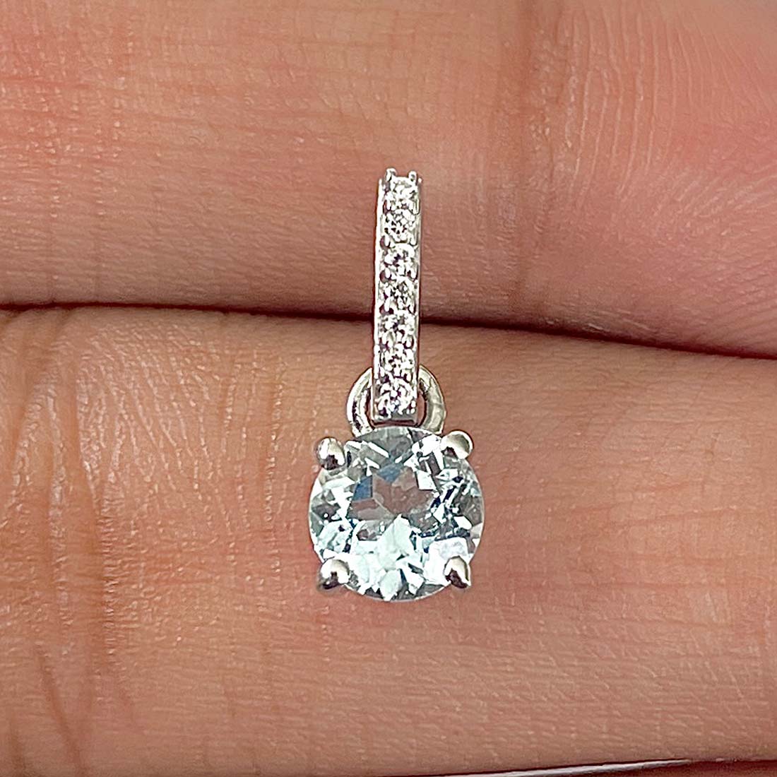 Blue Topaz Pendant-(BTZ-RDP-549)