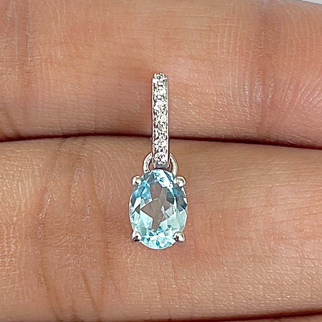 Blue Topaz Pendant-(BTZ-RDP-915)