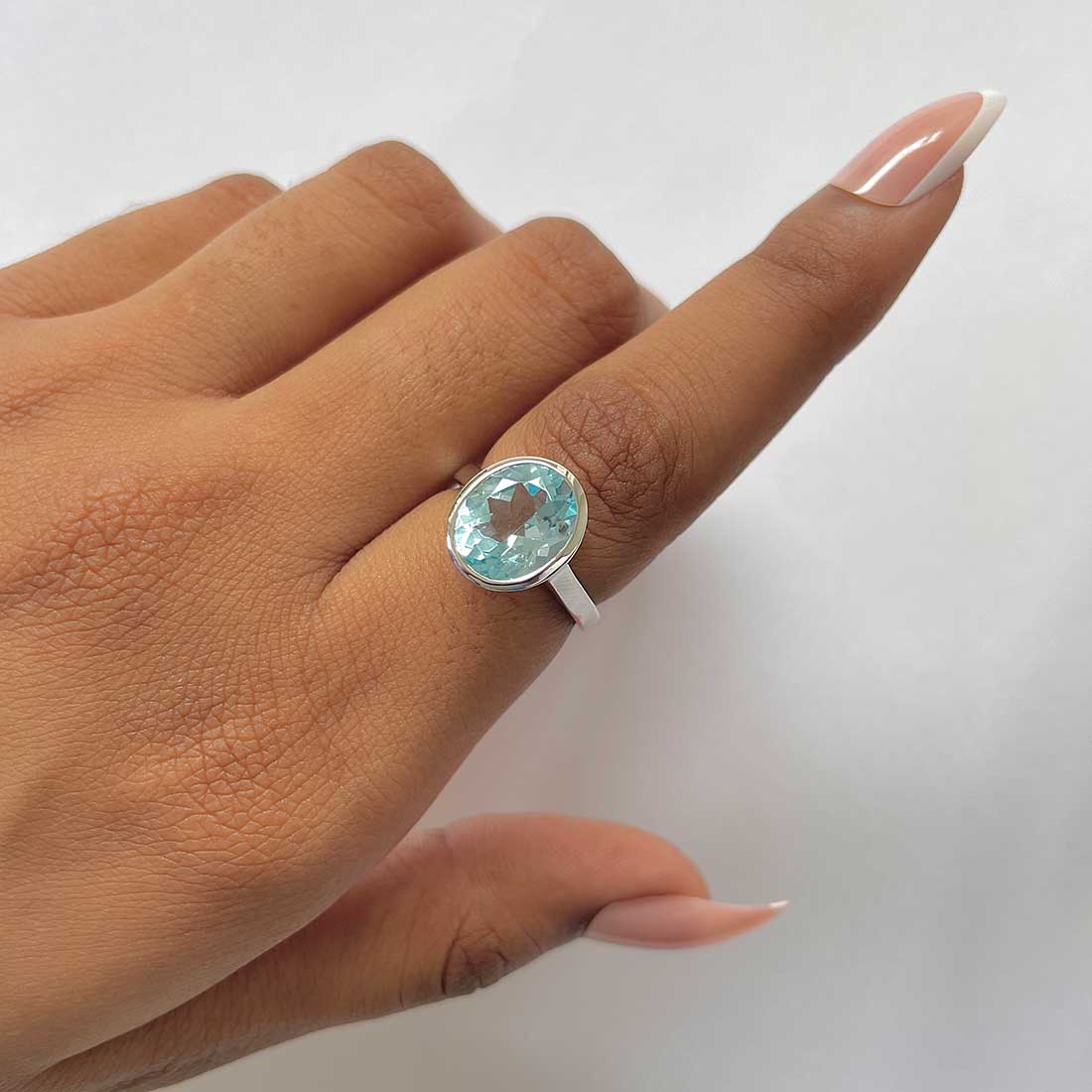 Blue Topaz Ring-(BTZ-RDR-1806.)