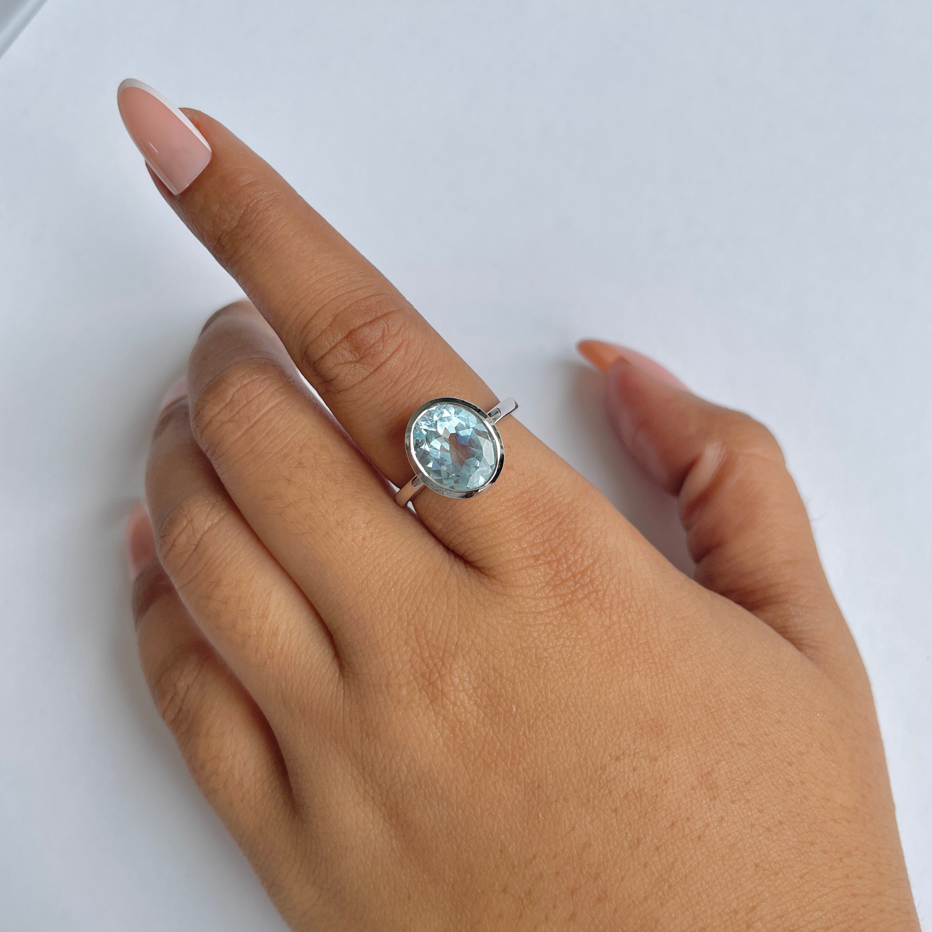 Blue Topaz Ring-(BTZ-RDR-2368.)