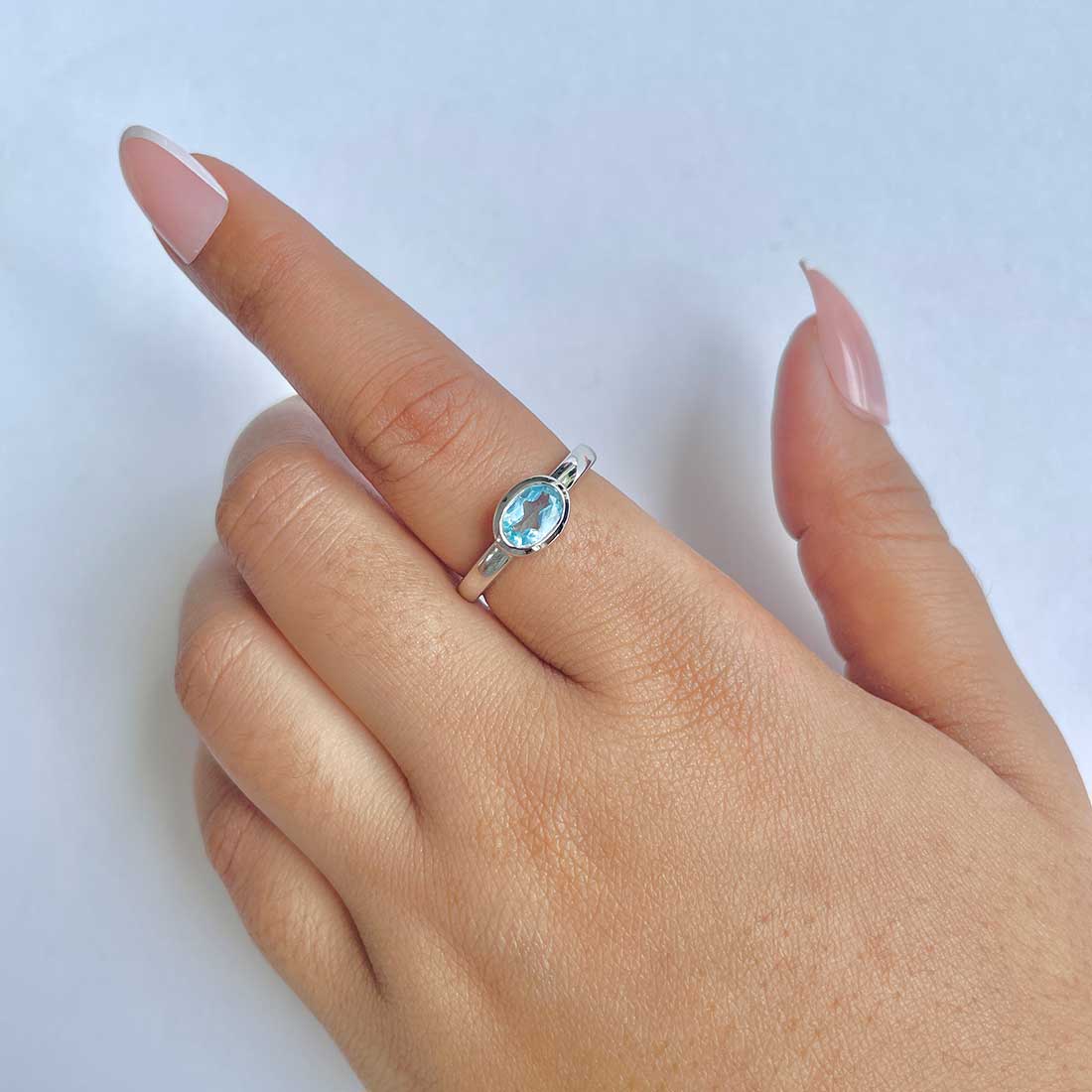 Blue Topaz Ring-(BTZ-RDR-4026.)