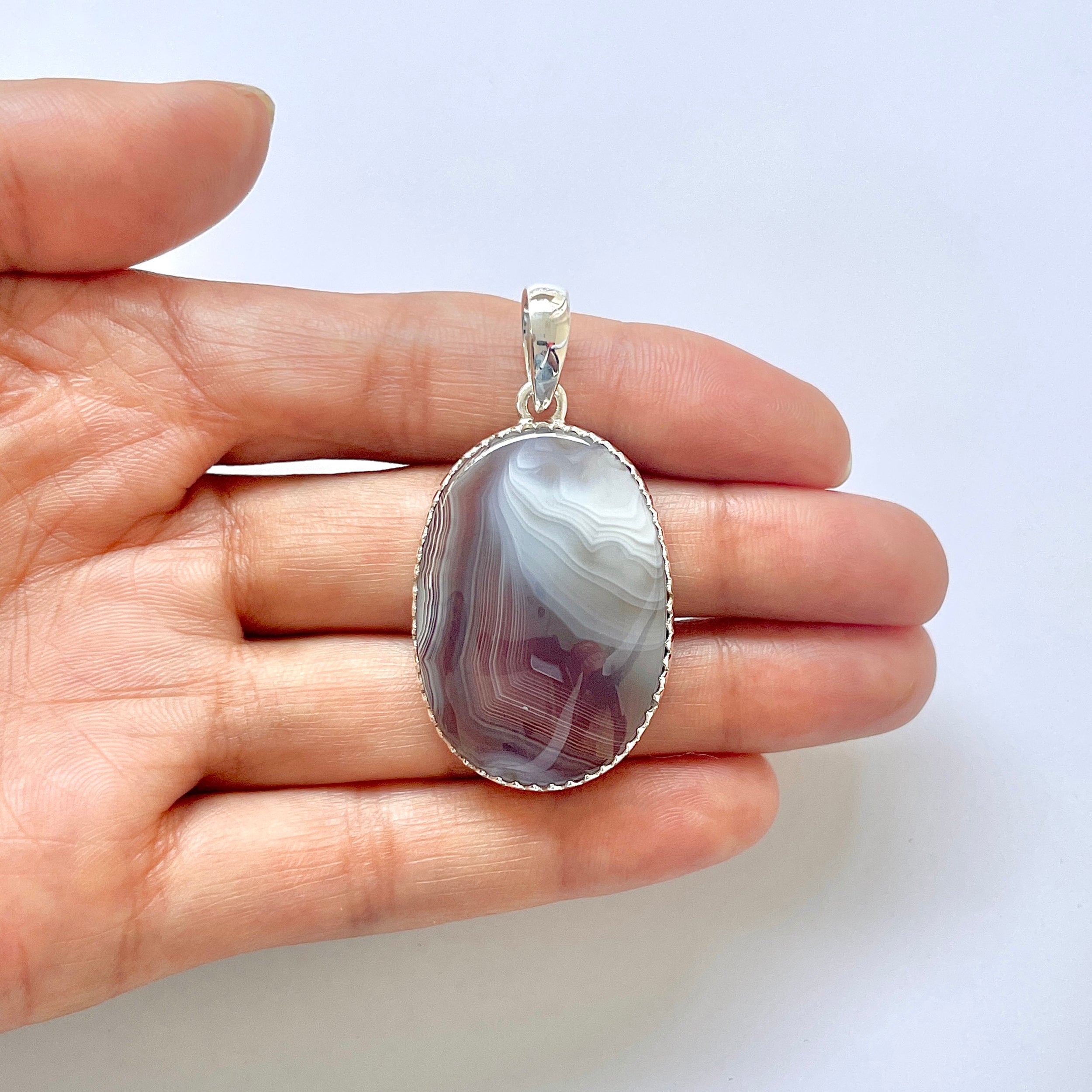 Botswana Agate Pendant-(BWA-1-11)