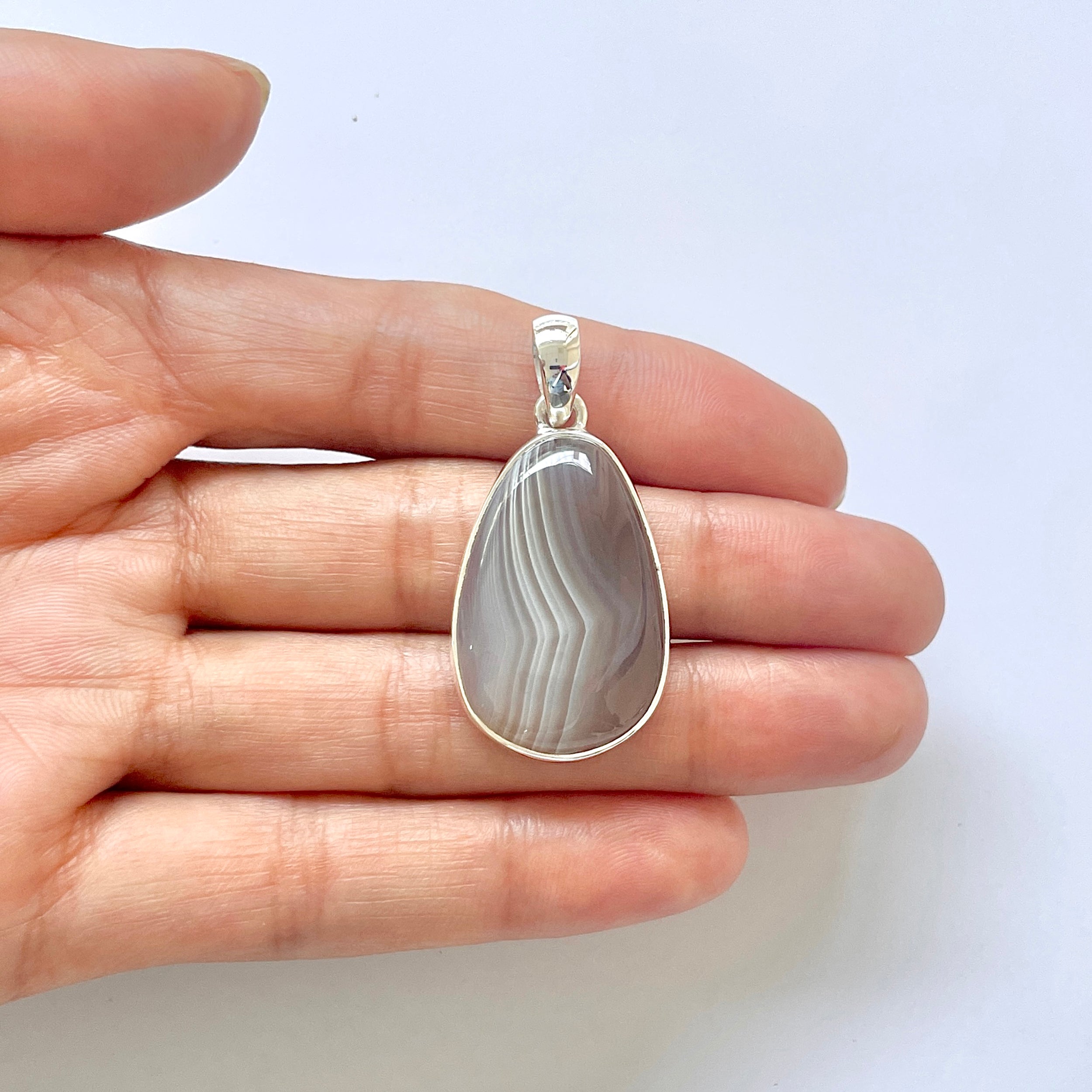 Botswana Agate Pendant-(BWA-1-14)