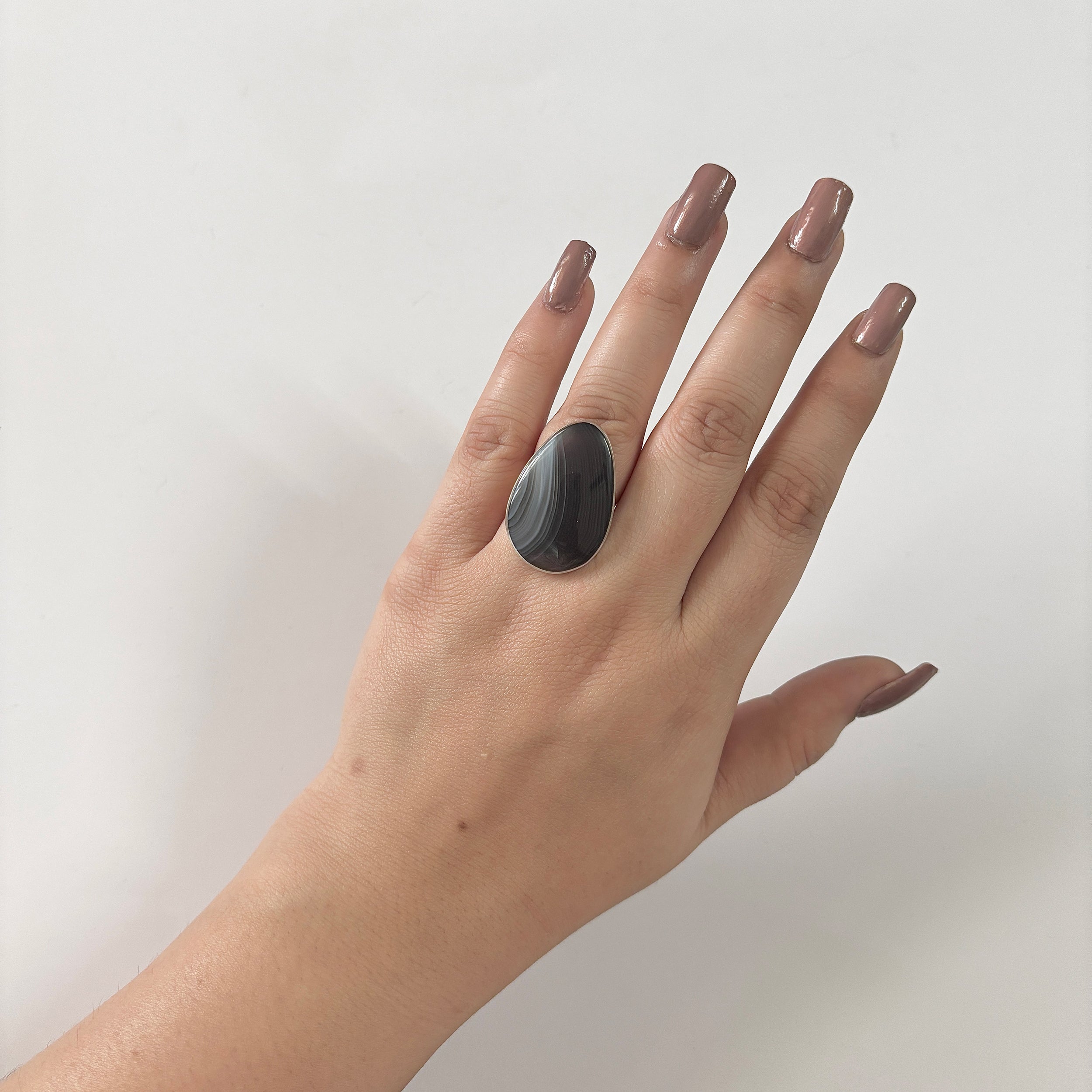 Botswana Agate Ring-(BWA-2-21)