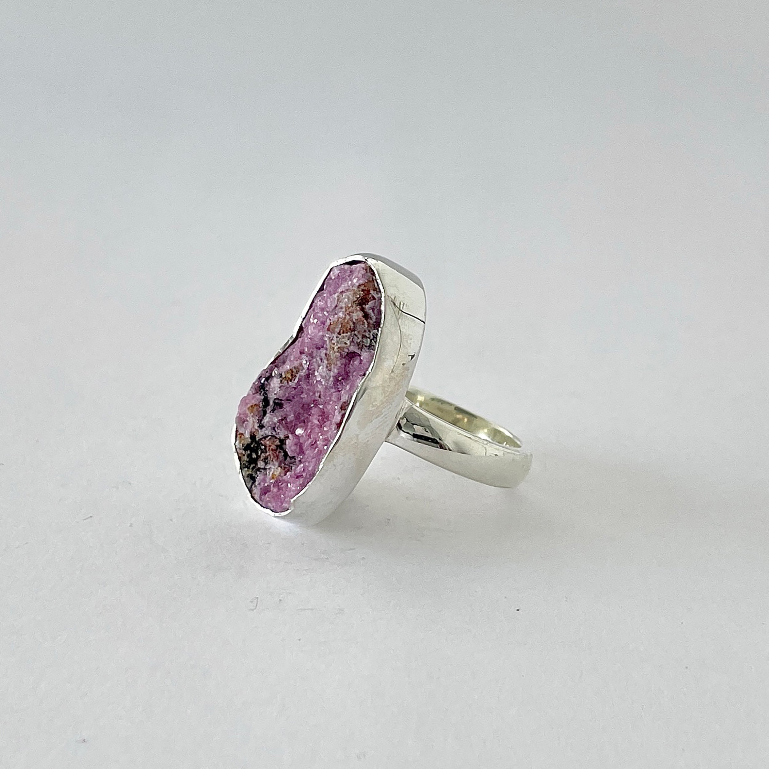Cobalt Calcite Druzy Ring-(CBC-2-1)