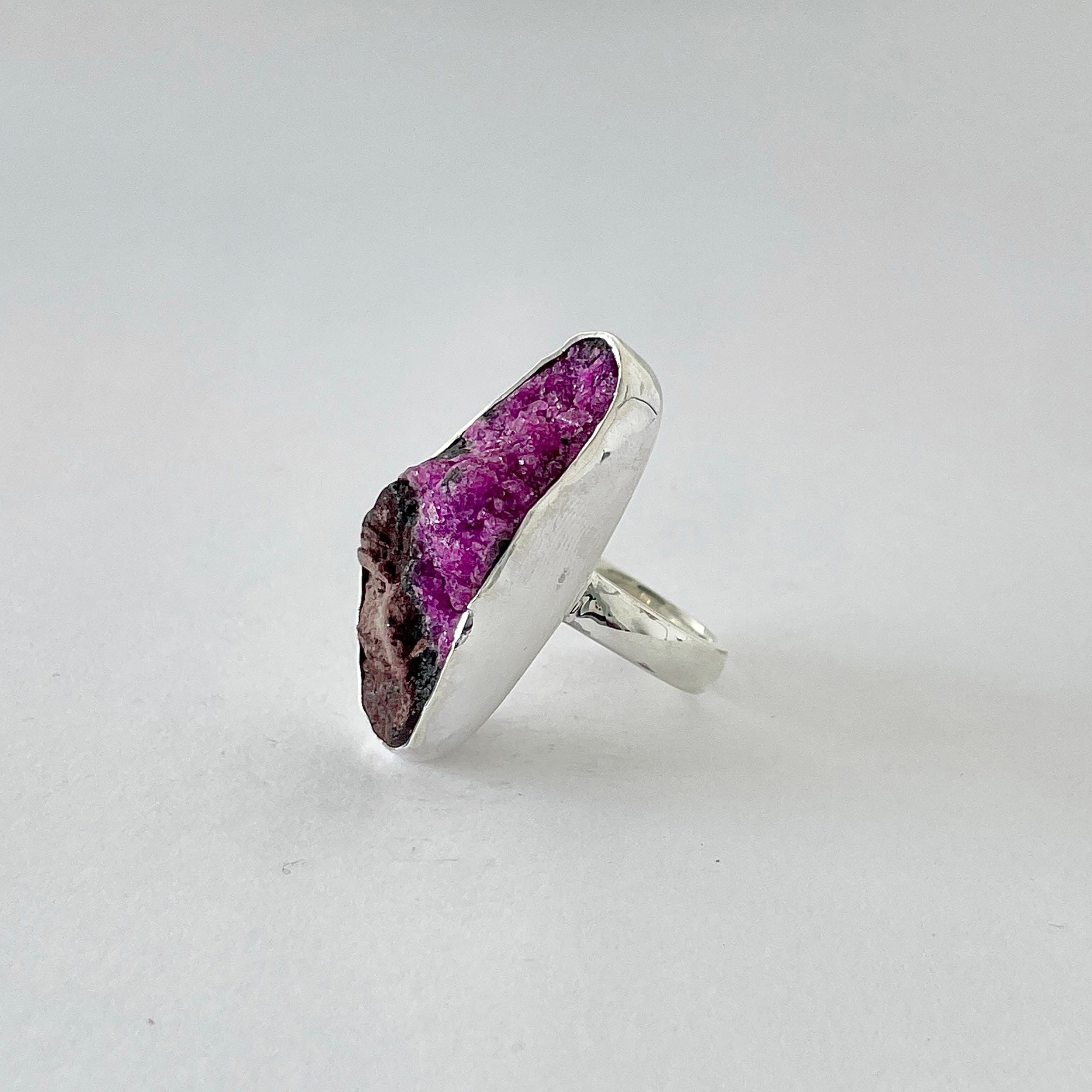 Cobalt Calcite Druzy Ring-(CBC-2-11)