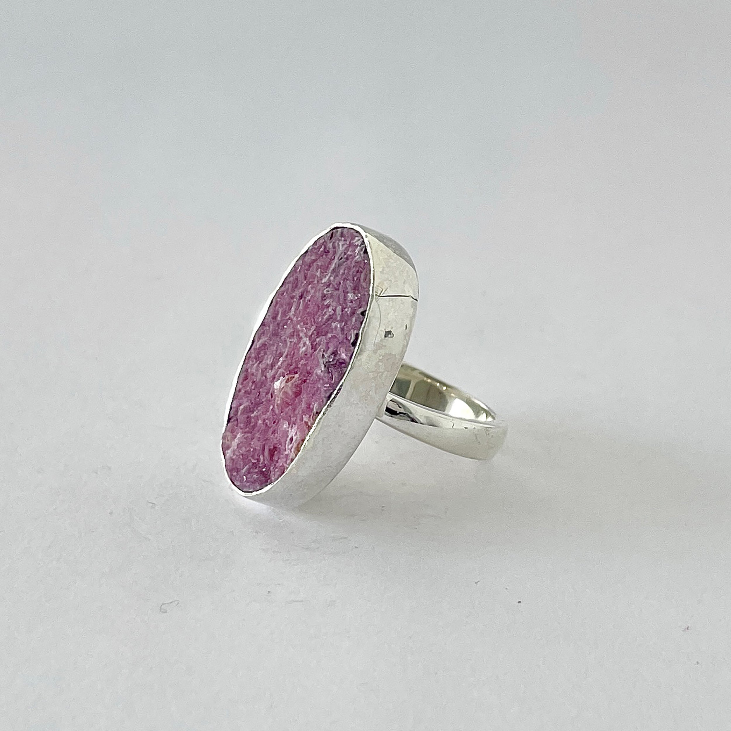Cobalt Calcite Druzy Ring-(CBC-2-17)