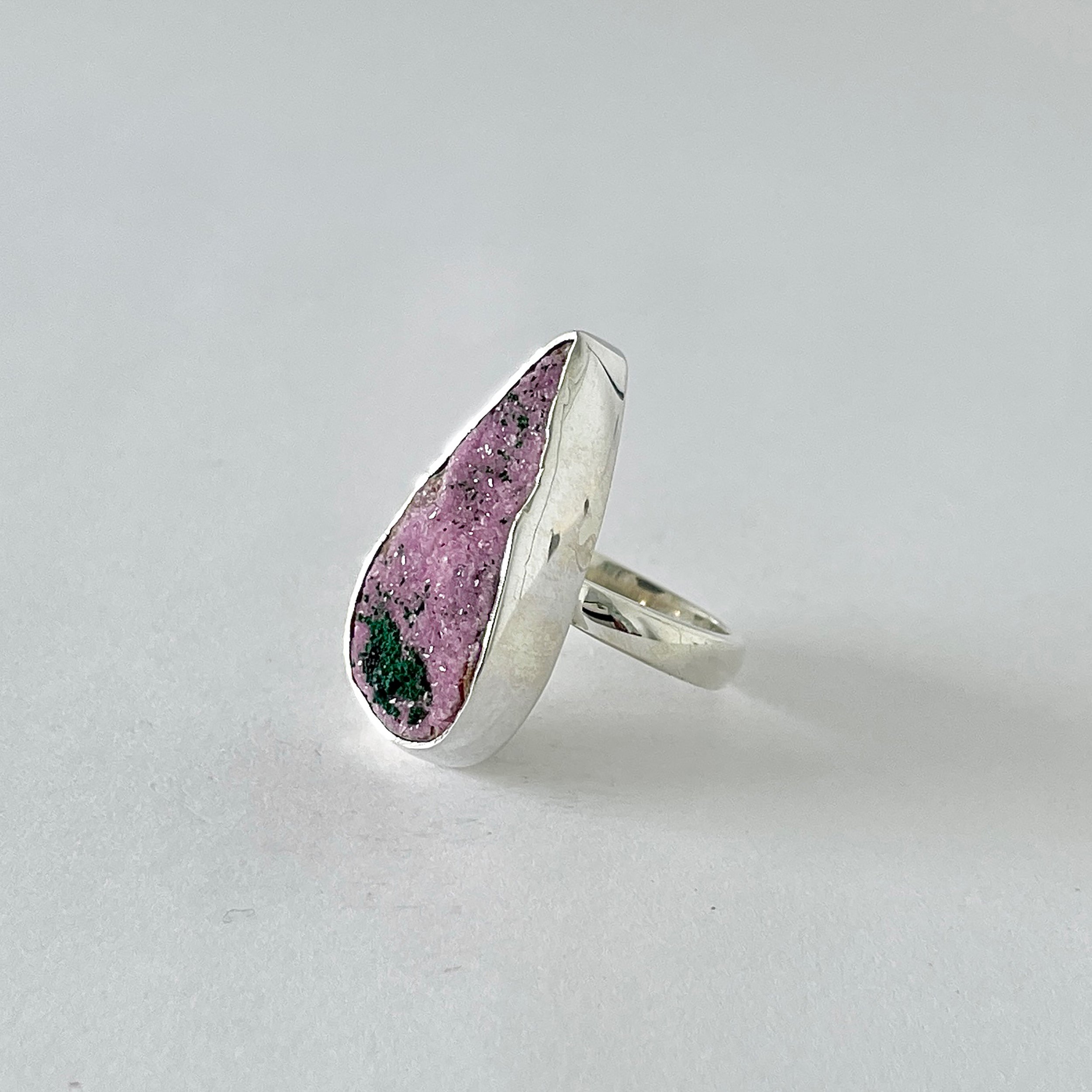 Cobalt Calcite Druzy Ring-(CBC-2-2)