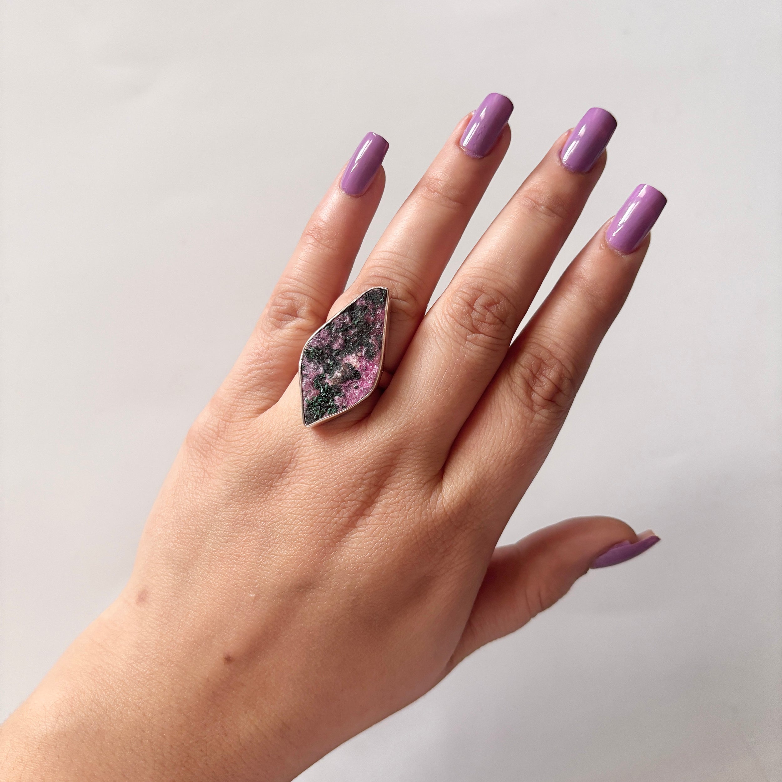 Cobalt Calcite Druzy Ring-(CBC-2-5)