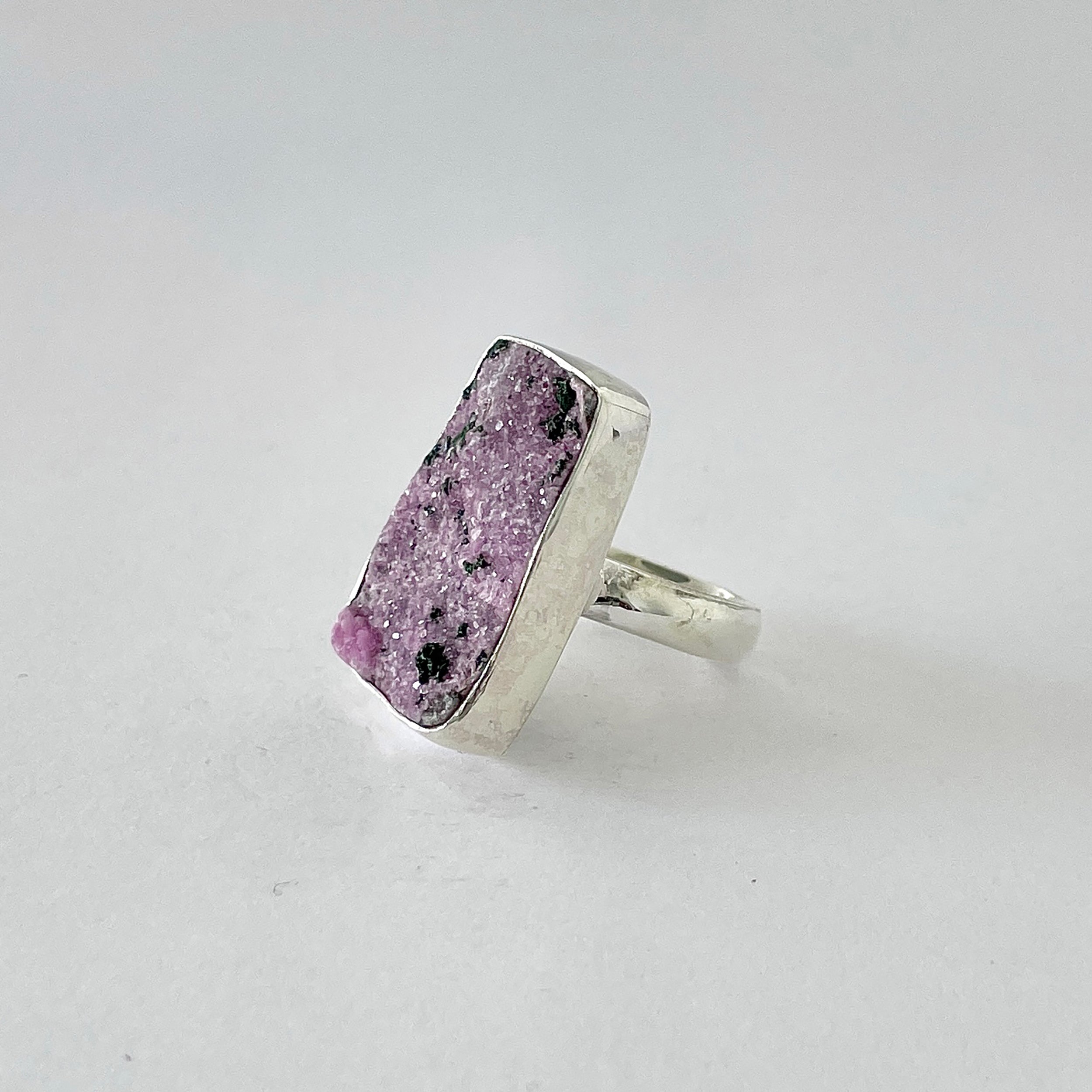 Cobalt Calcite Druzy Ring-(CBC-2-9)