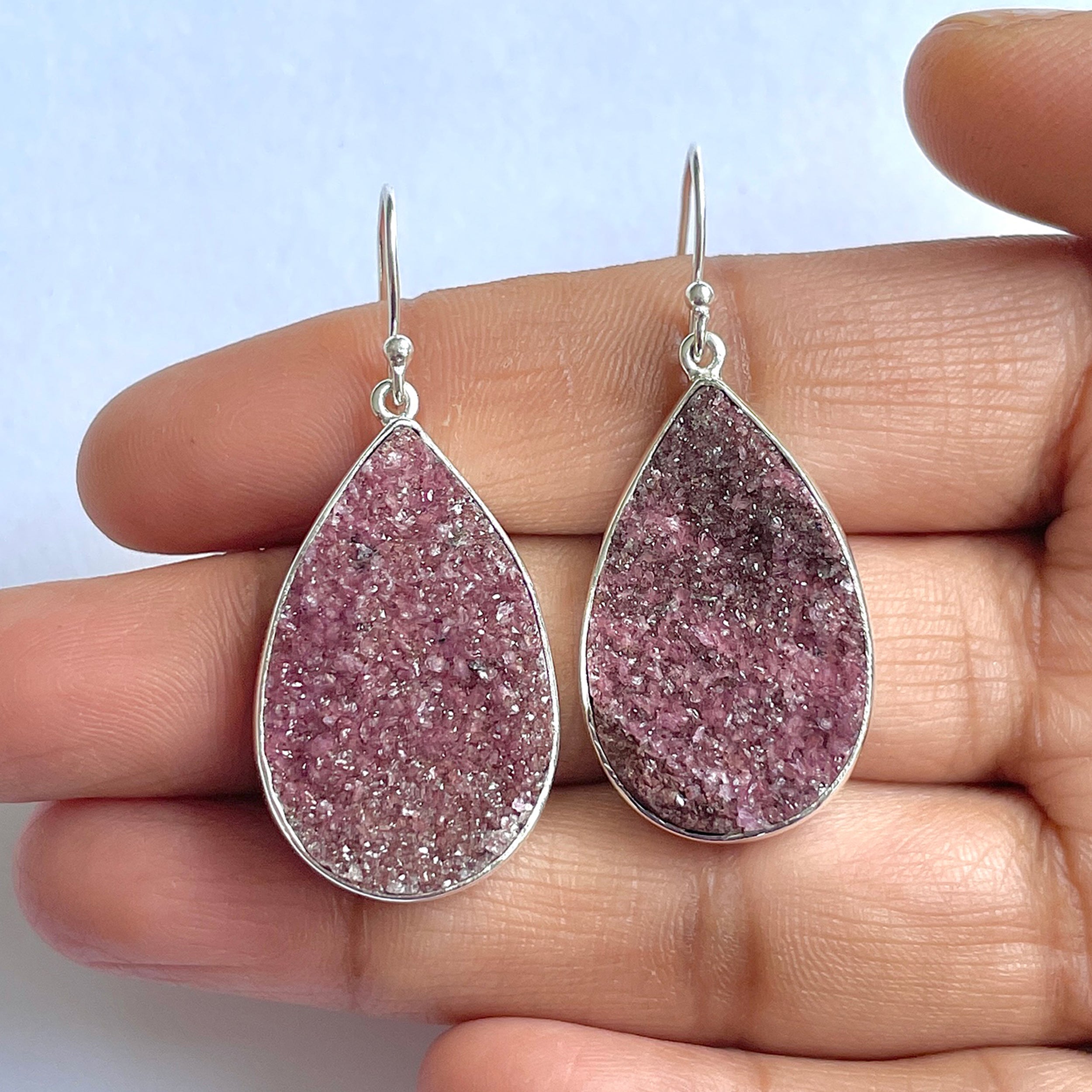 Cobalt Calcite Druzy Earring-(CBC-3-10)