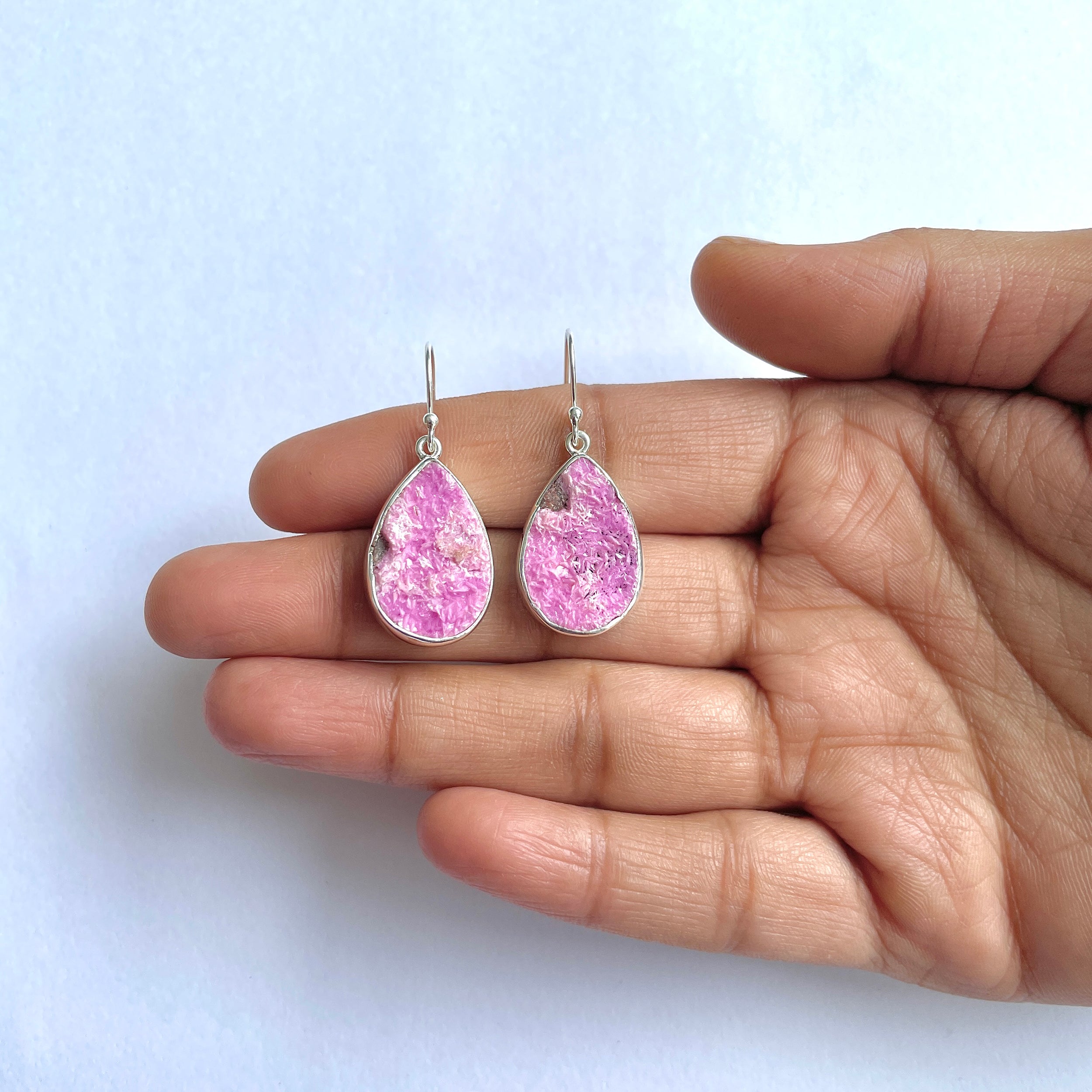 Cobalt Calcite Druzy Earring-(CBC-3-11)