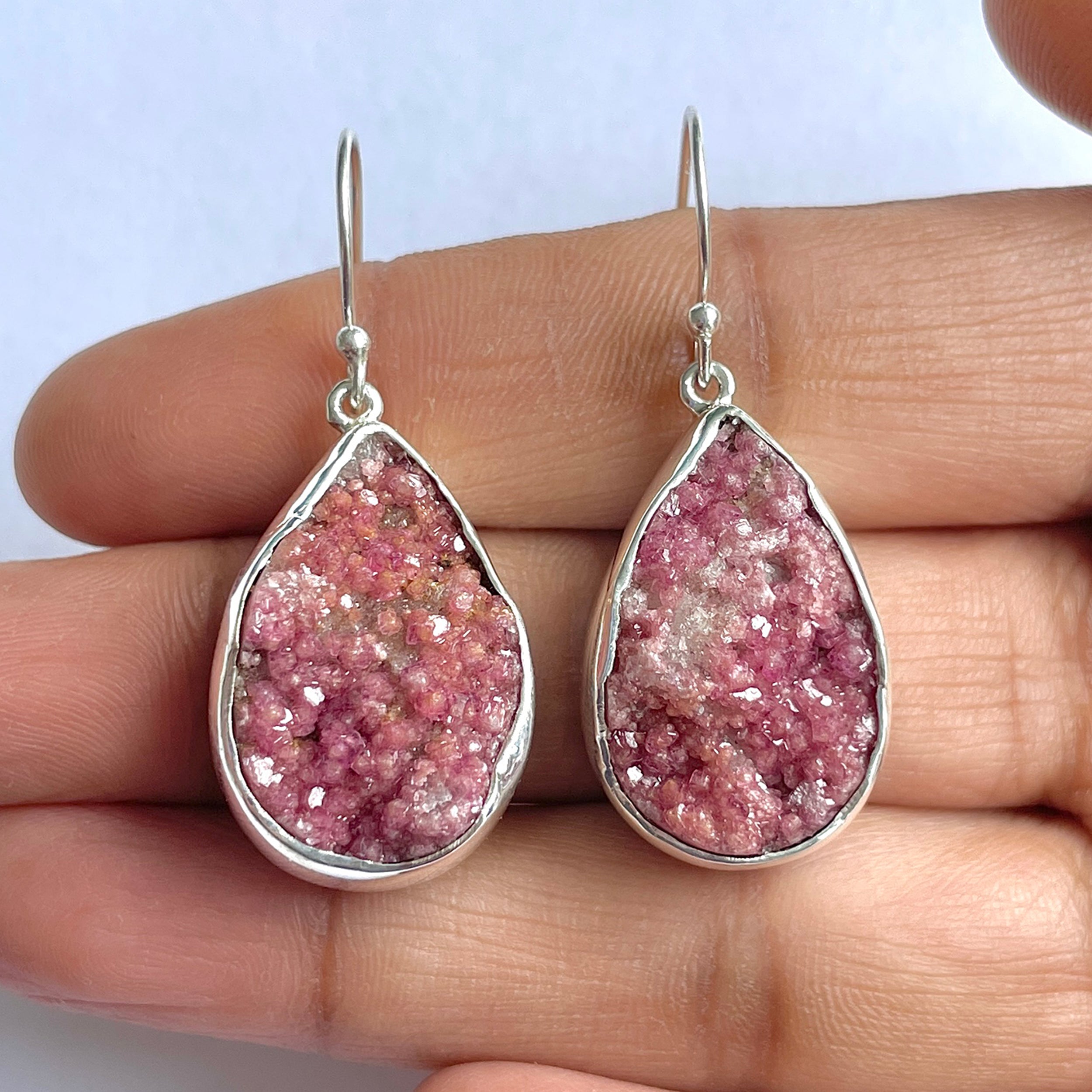 Cobalt Calcite Druzy Earring-(CBC-3-17)