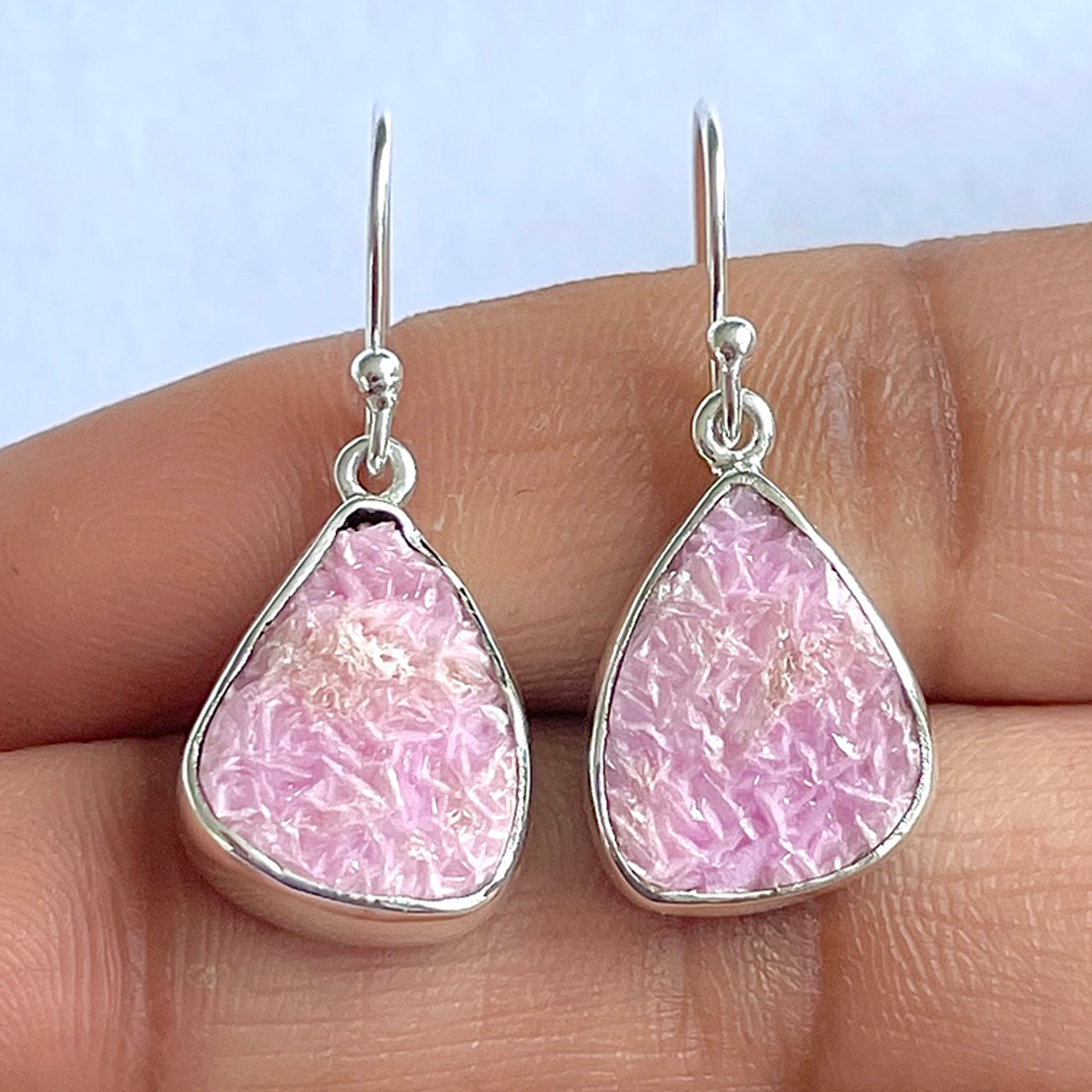 Cobalt Calcite Druzy Earring-(CBC-3-2)