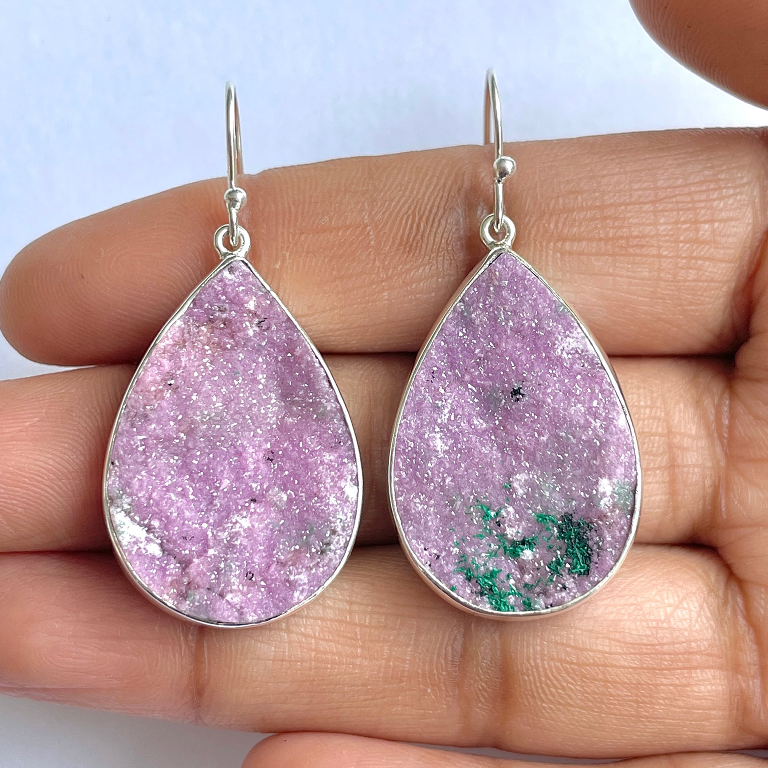 Cobalt Calcite Druzy Earring-(CBC-3-4)