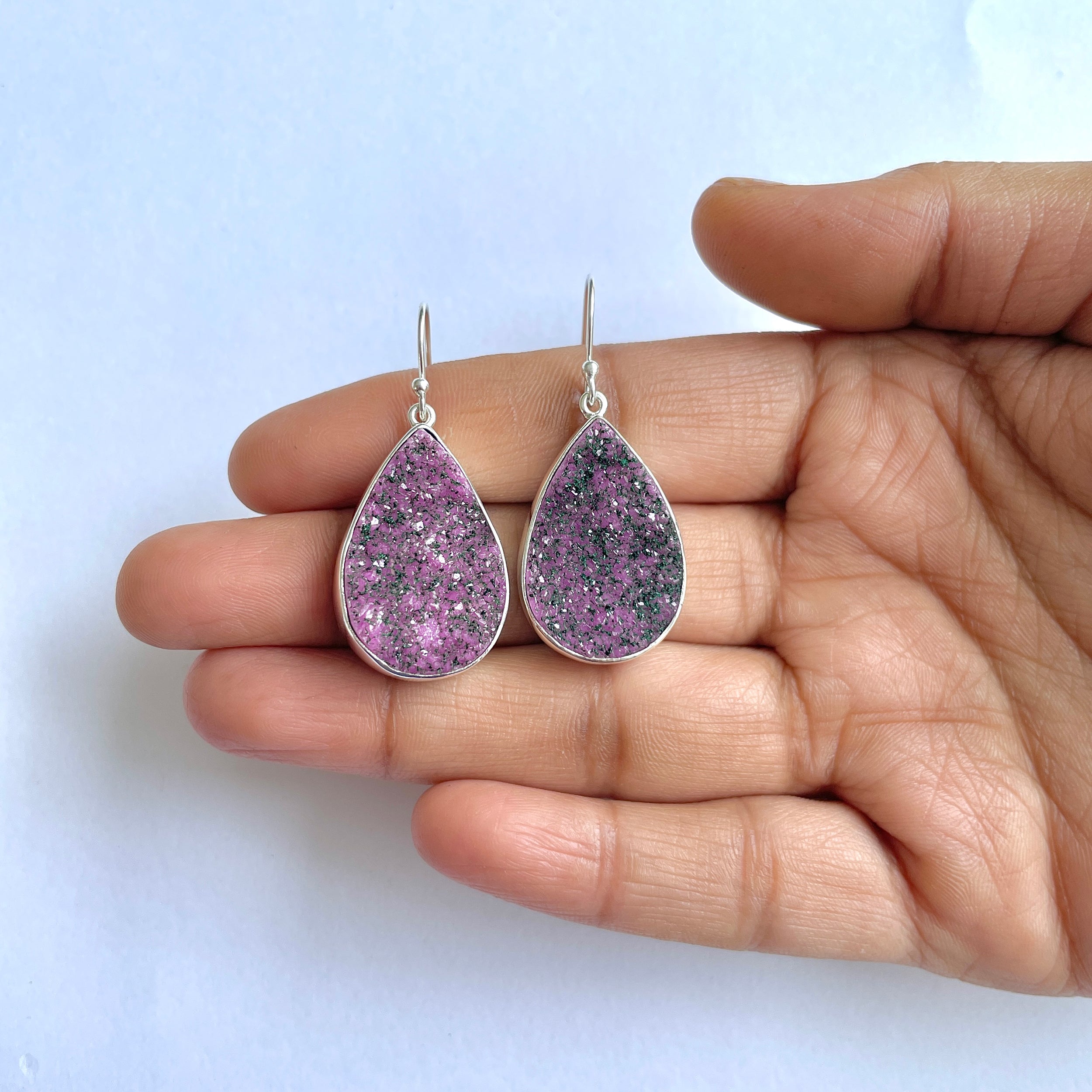Cobalt Calcite Druzy Earring-(CBC-3-5)