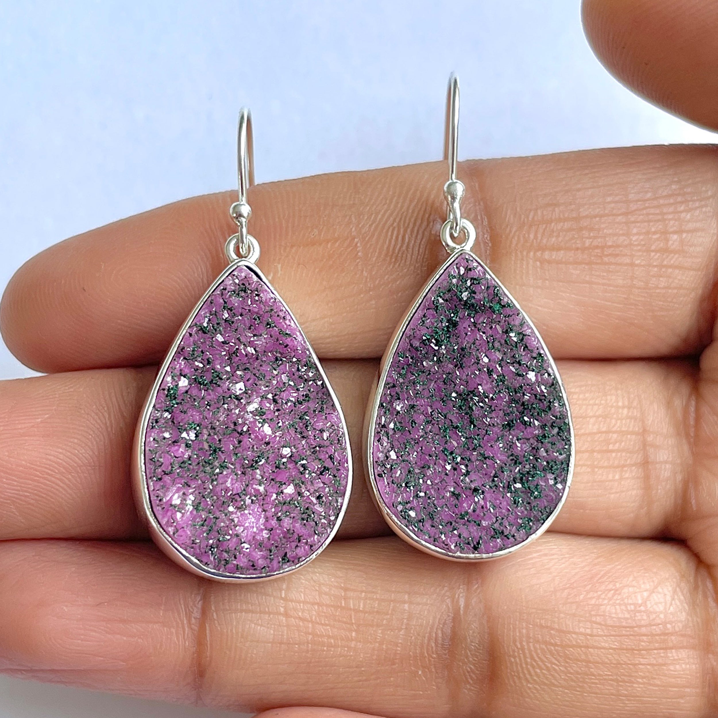 Cobalt Calcite Druzy Earring-(CBC-3-5)