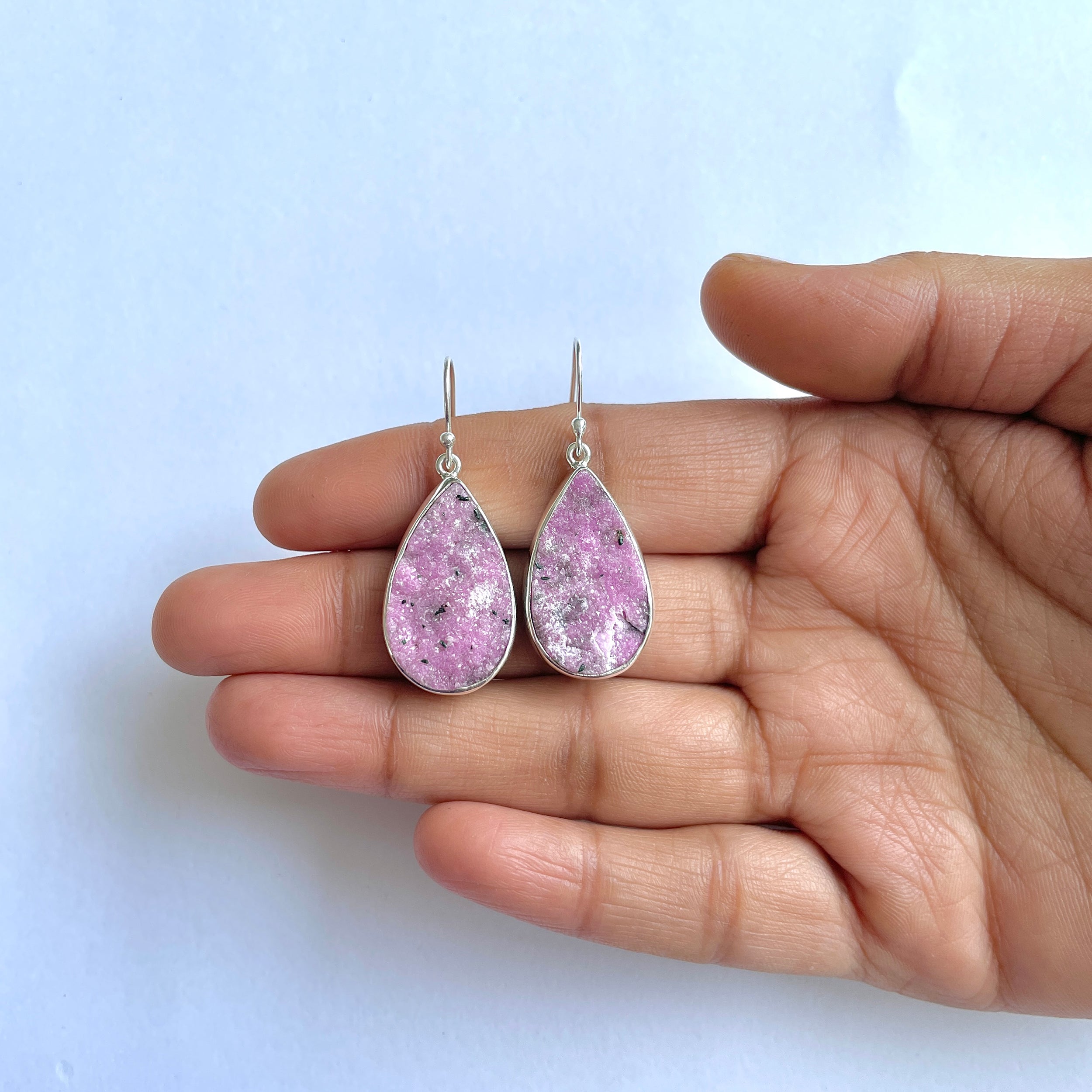 Cobalt Calcite Druzy Earring-(CBC-3-7)