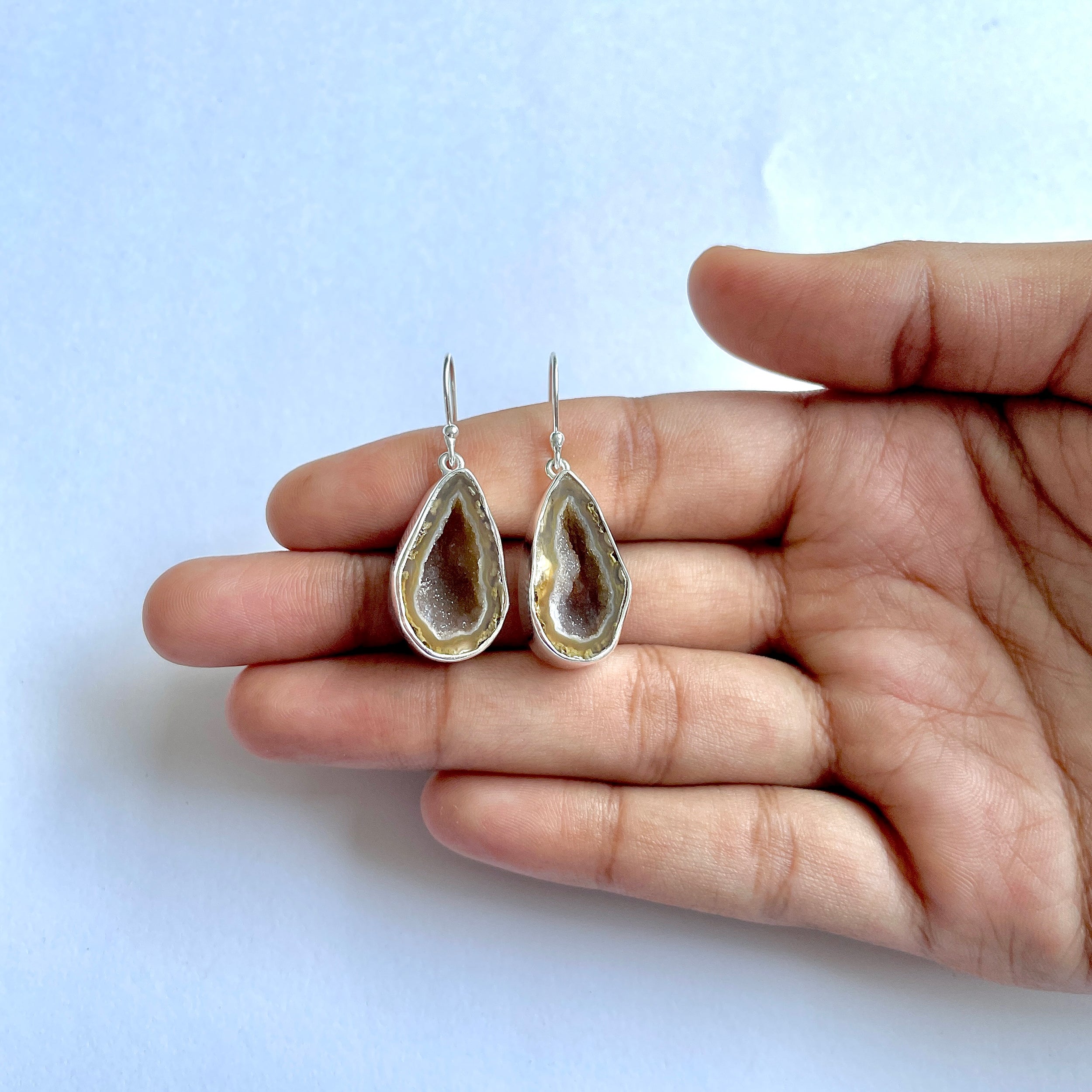 Coconut Geode Earring-(CCG-3-2)