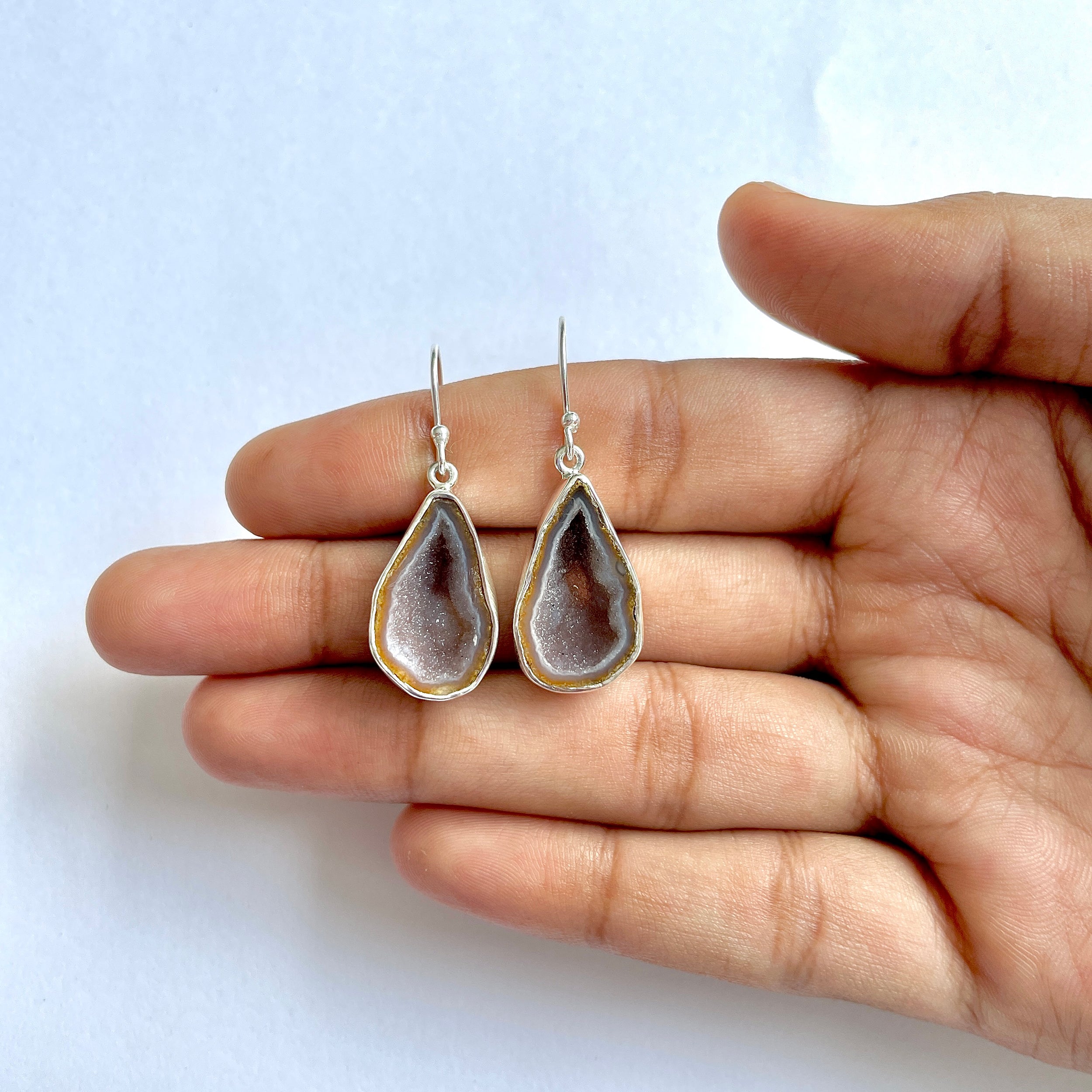 Coconut Geode Earring-(CCG-3-3)