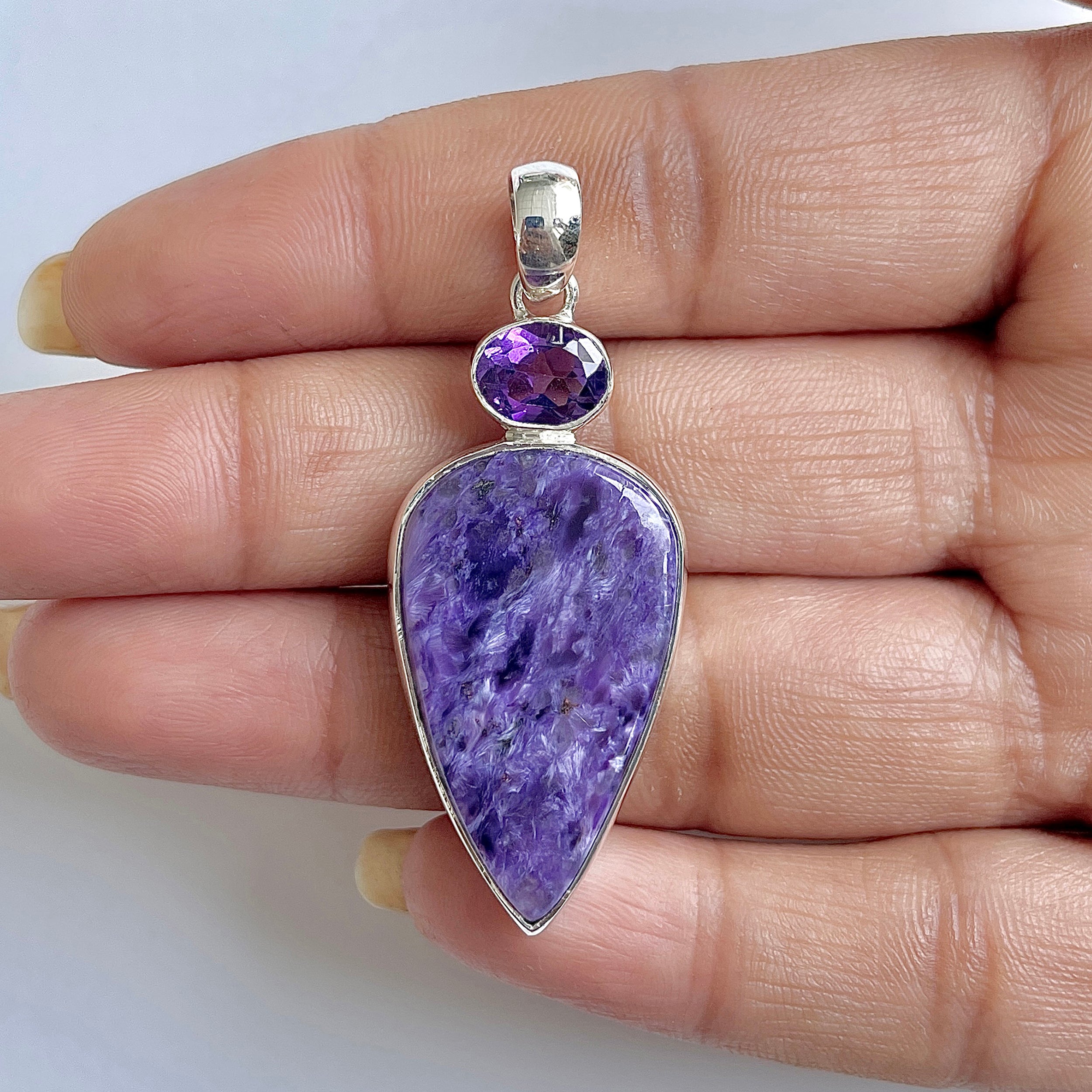 Charoite Pendant-(CHR-1-12)