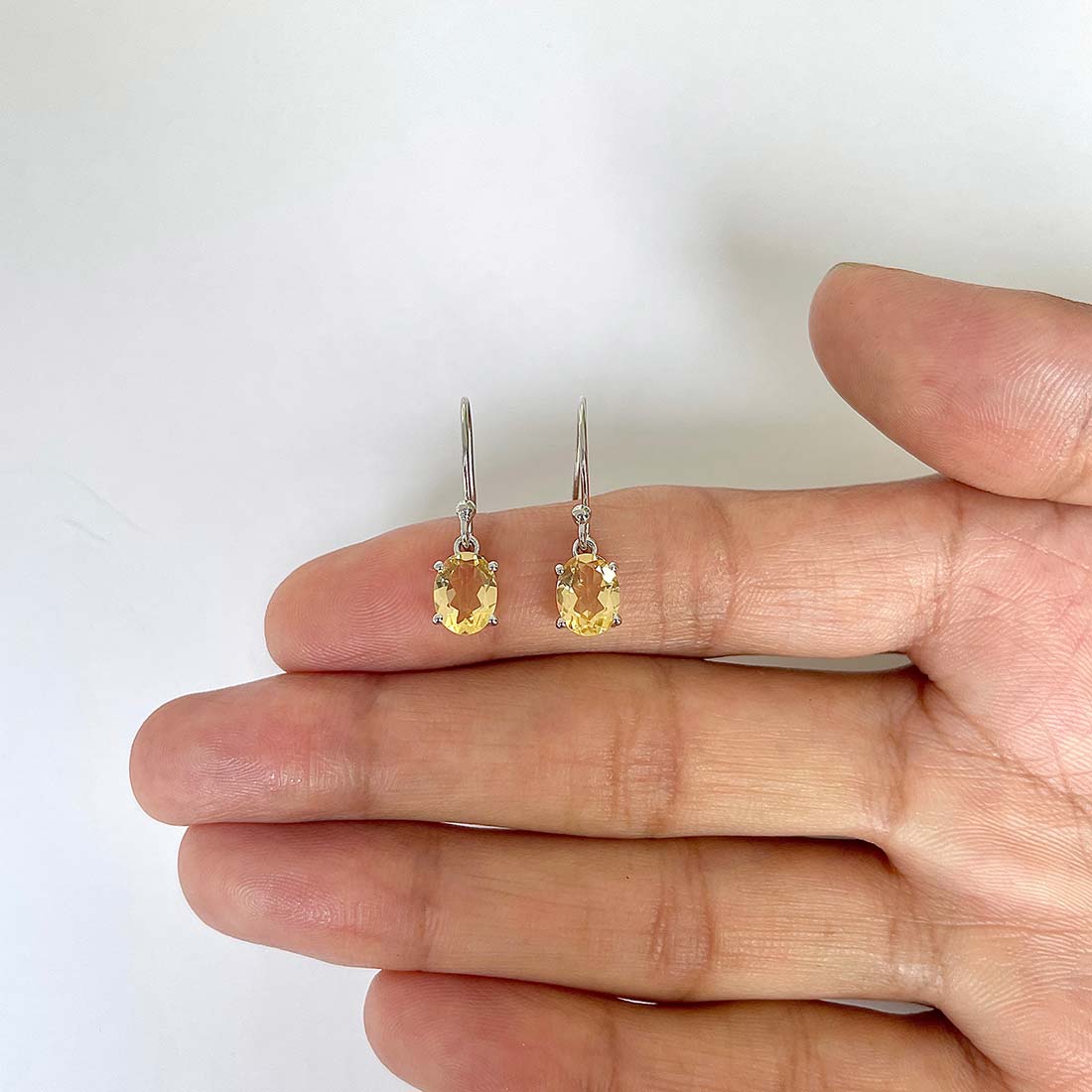 Citrine Earring-(CIT-RDE-673)