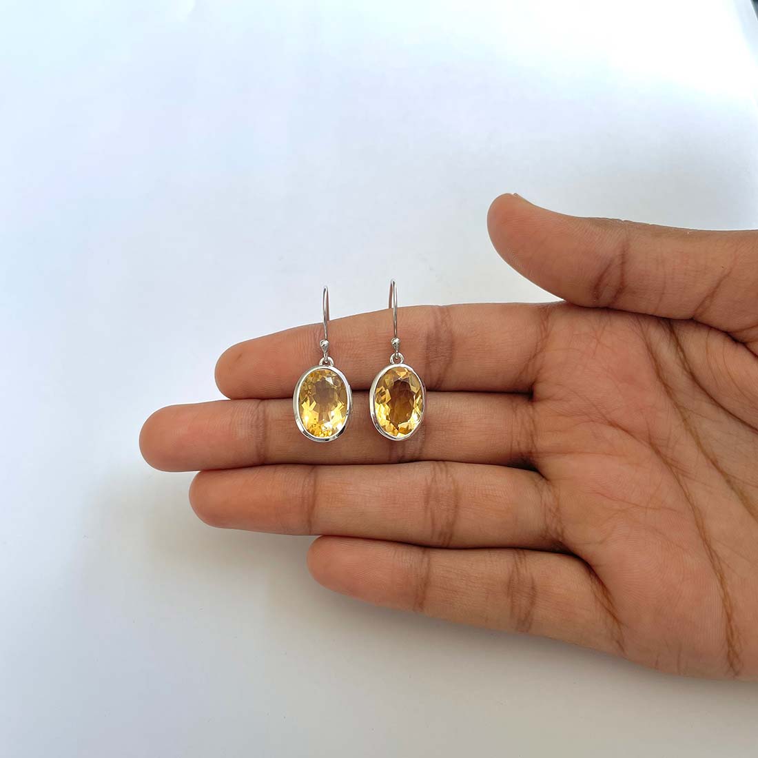 Citrine Earring-(CIT-RDE-709)
