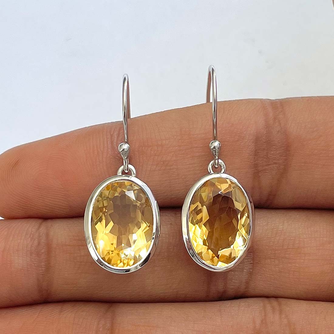 Citrine Earring-(CIT-RDE-709)