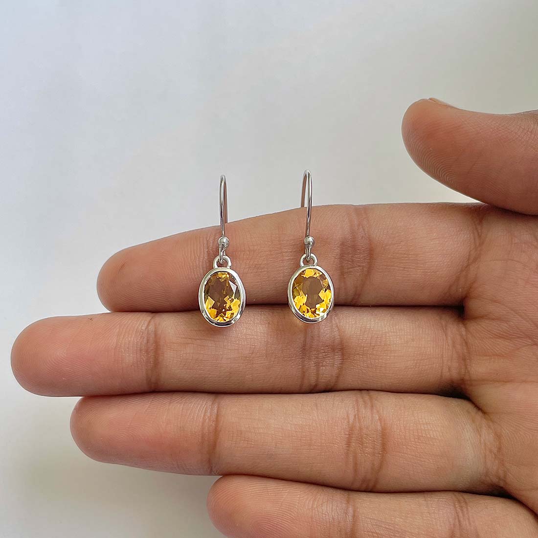Citrine Earring-(CIT-RDE-998)