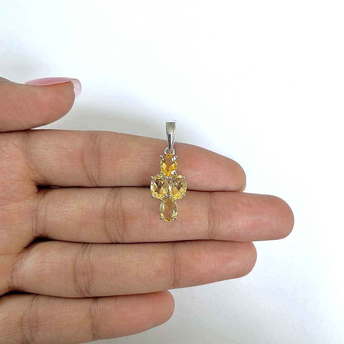 Citrine Pendant-(CIT-RDP-383)