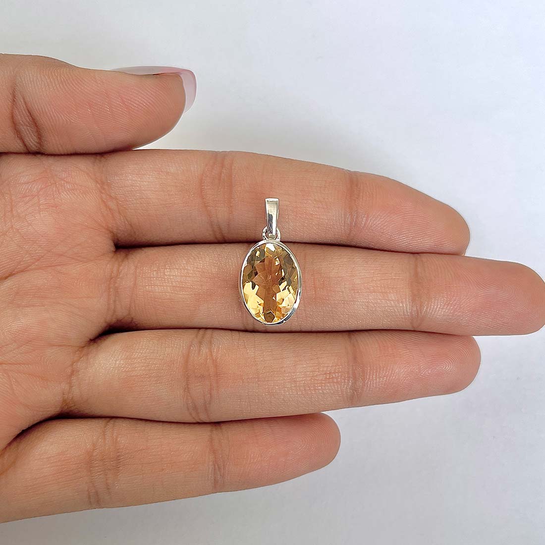 Citrine Pendant-(CIT-RDP-471)