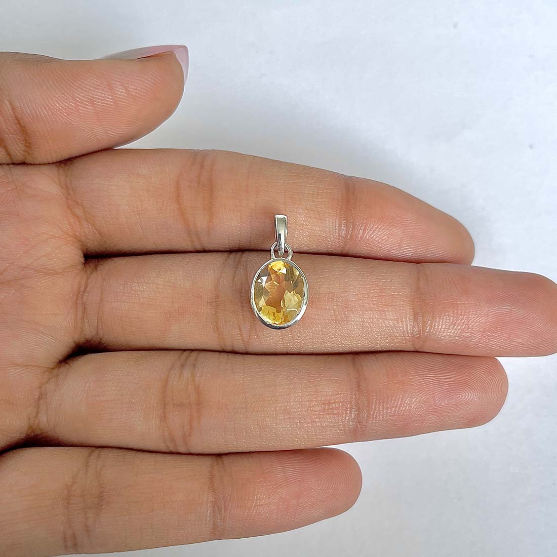 Citrine Pendant-(CIT-RDP-734)