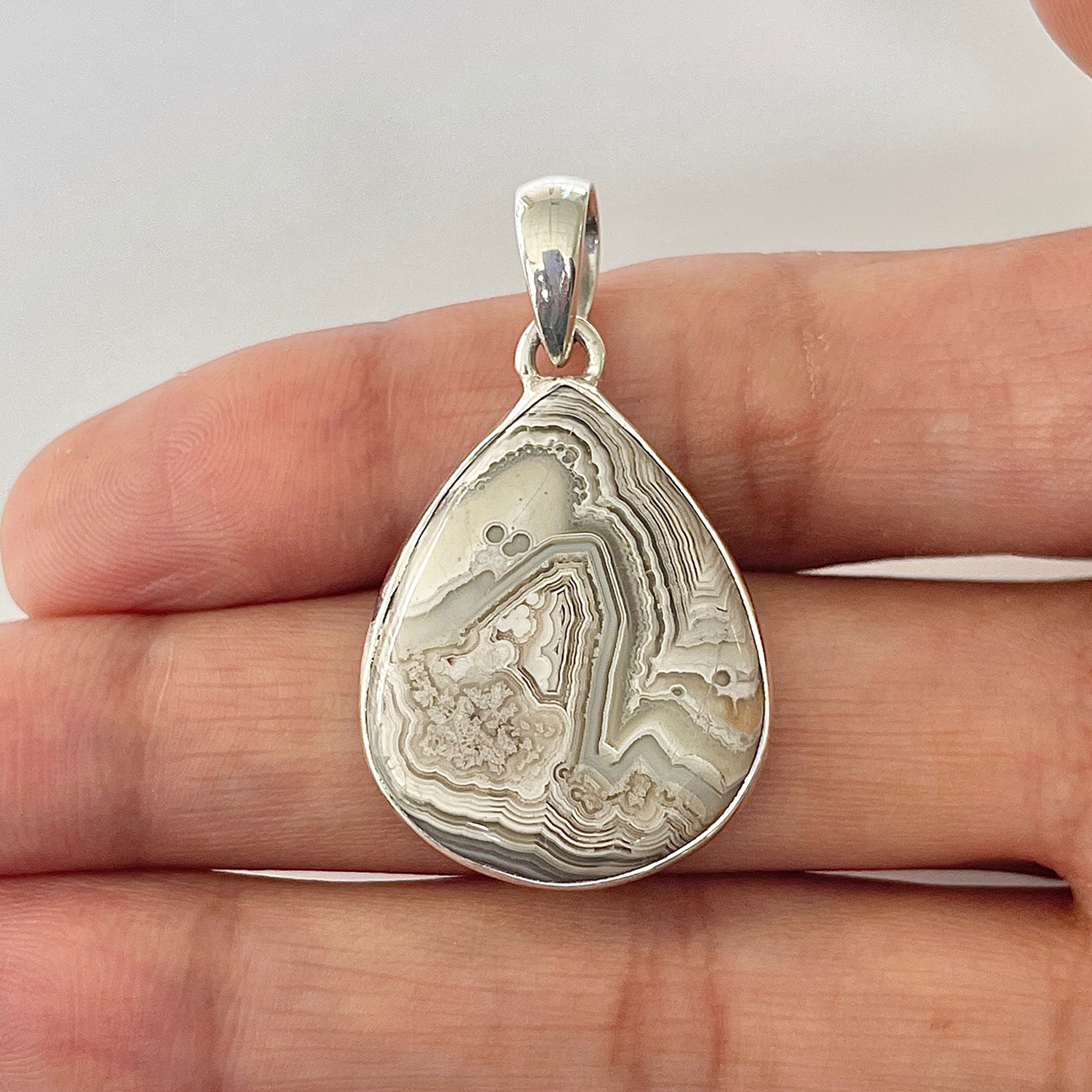 Crazy Lace Agate Pendant-(CLA-1-1)