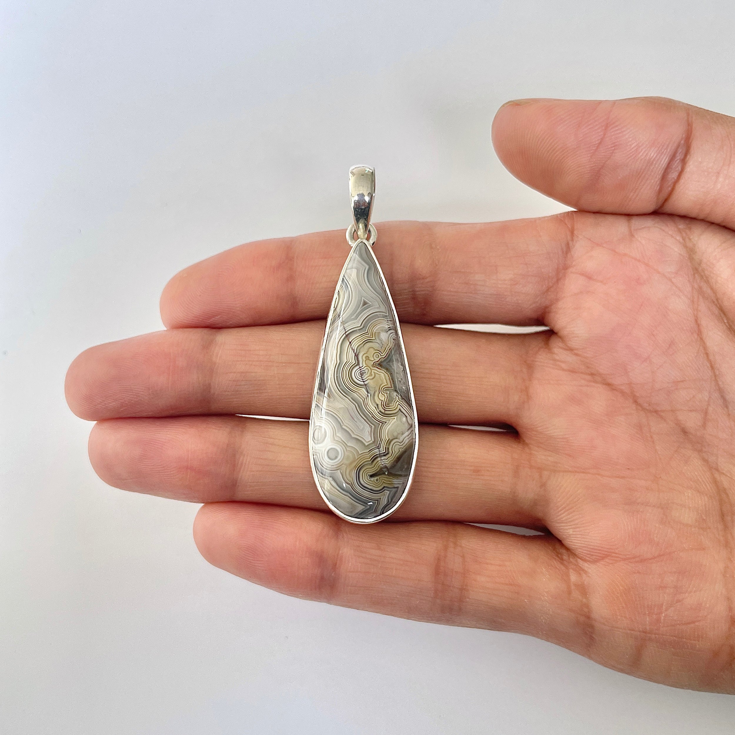 Crazy Lace Agate Pendant-(CLA-1-10)